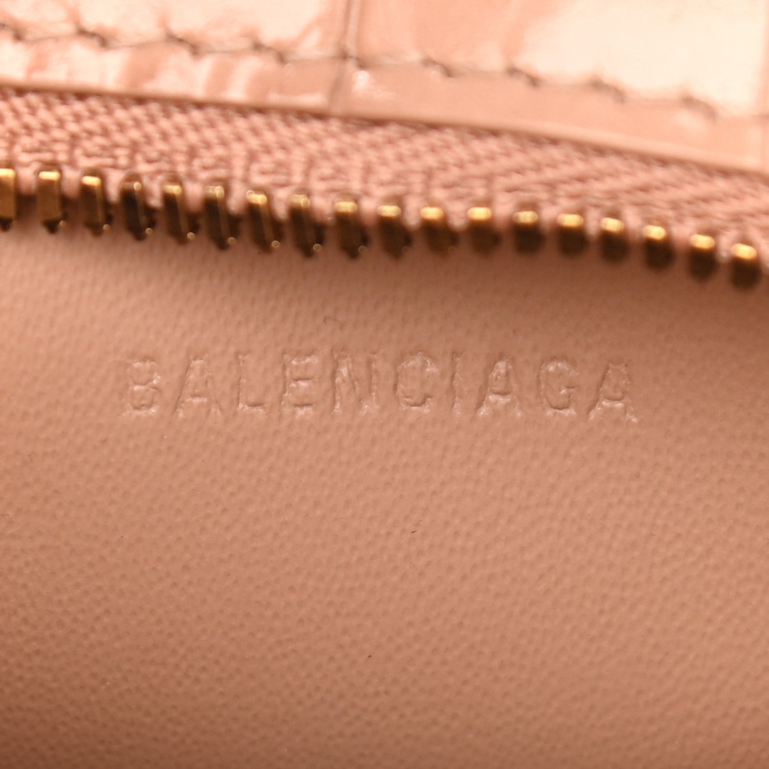 Balenciaga Shiny Supple Calfskin Crocodile Embossed Neo Classic Gold Hardware Super Nano City Crossbody Nude Beige 6 of 8