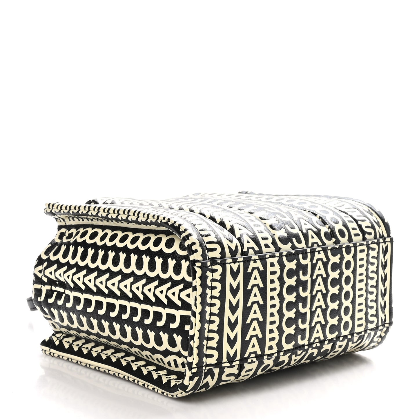 Calfskin The Micro Monogram Tote Black White