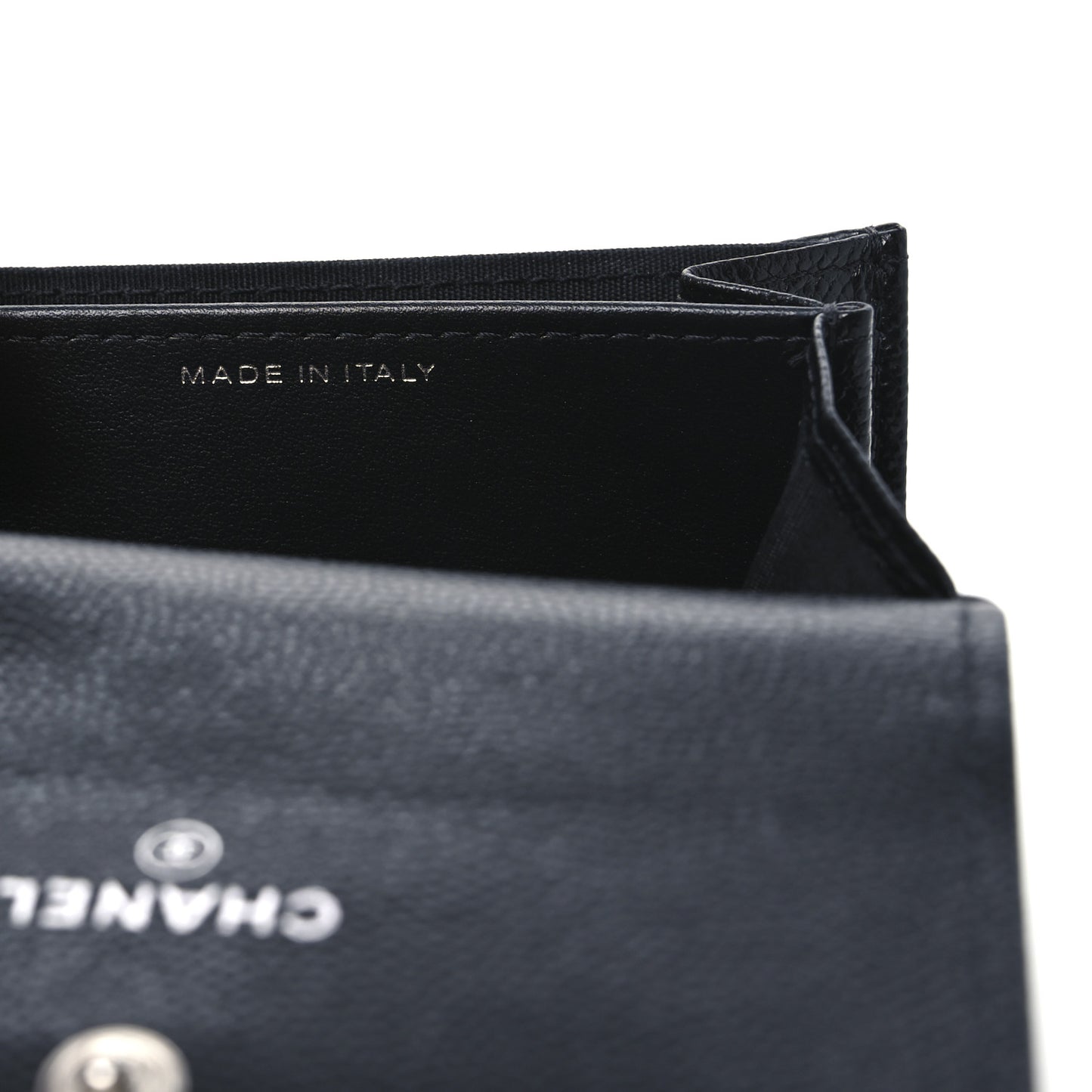 Caviar Quilted Flap Card Holder So Black