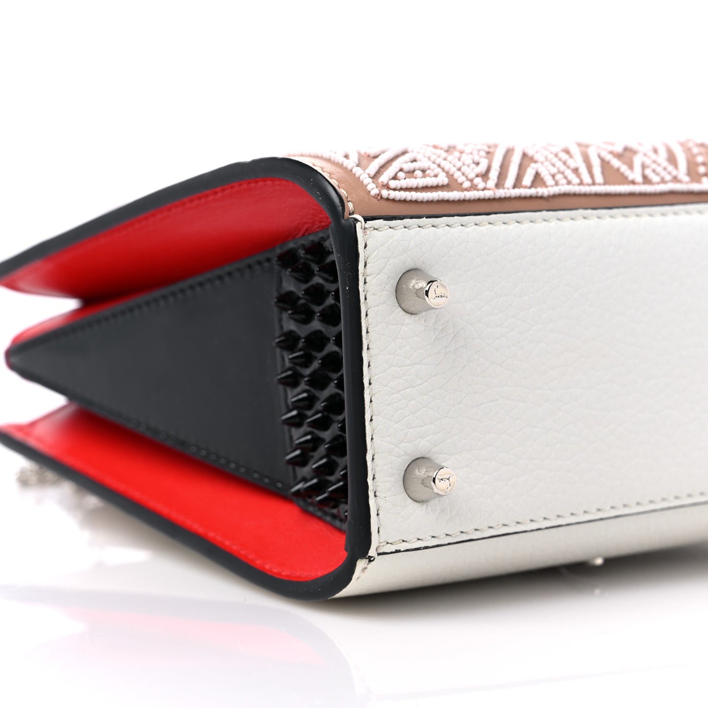 Calfskin Beaded Africamana Nano Paloma Nude