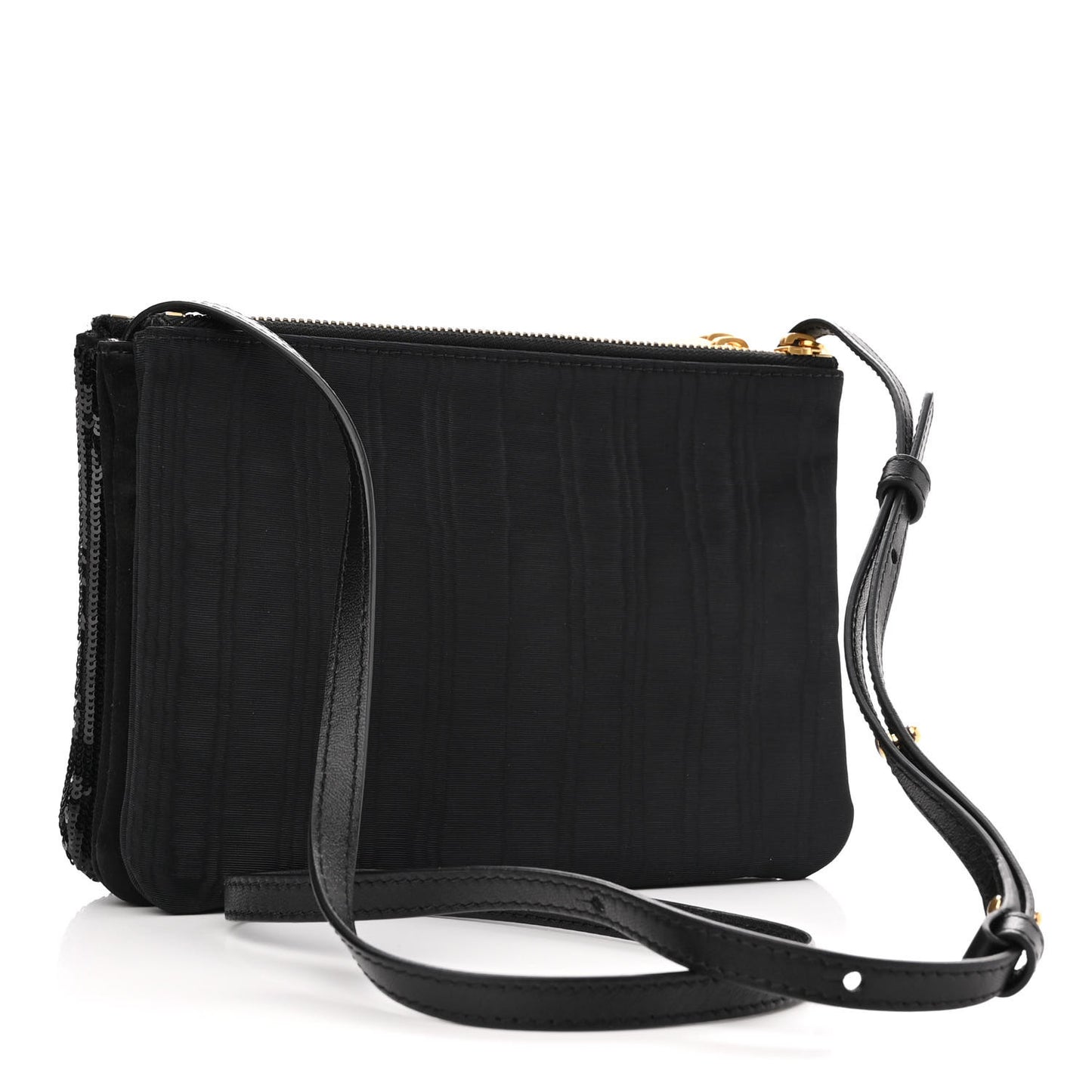 Sequin Small Trio Crossbody Bag Black