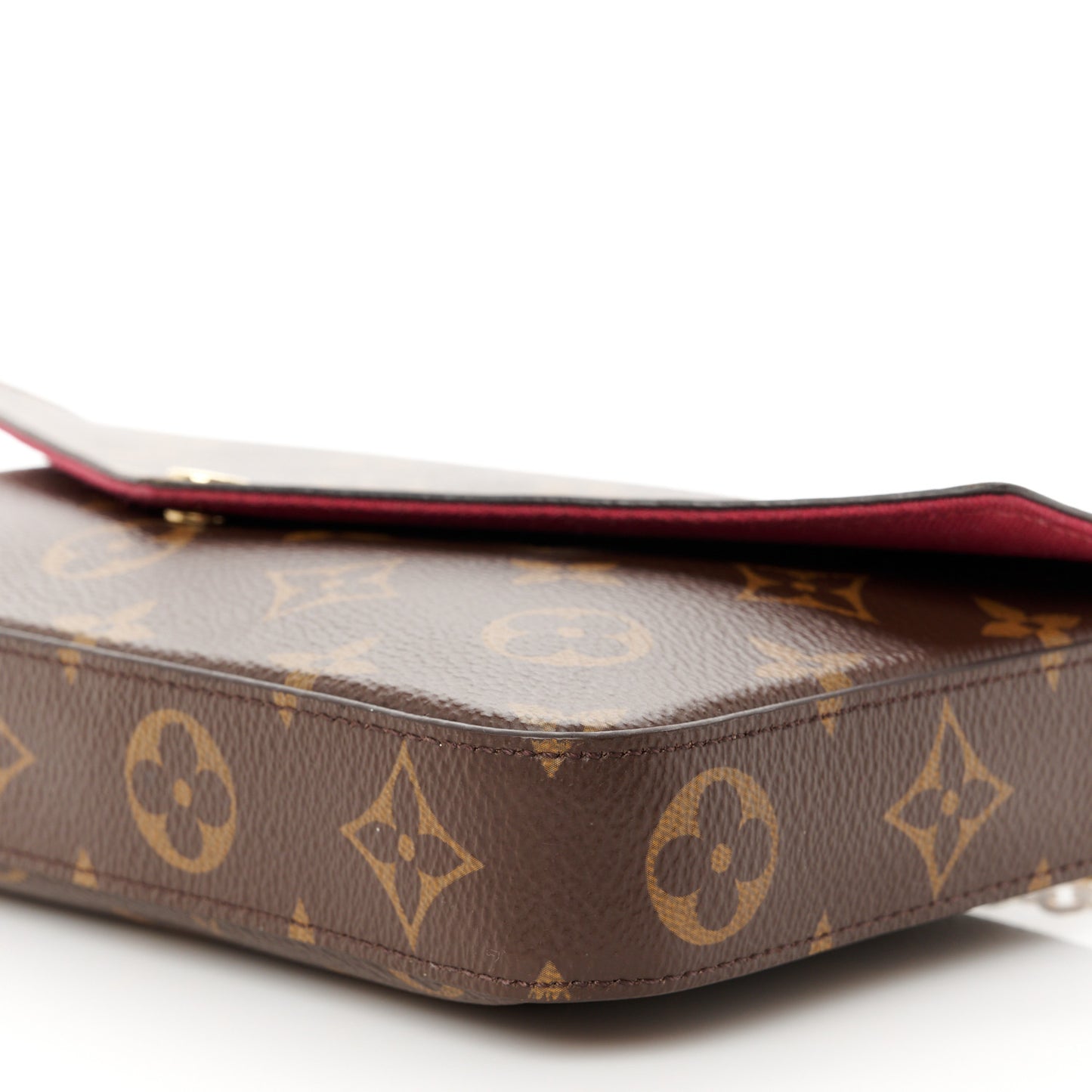 Monogram Pochette Felicie Chain Wallet Fuchsia