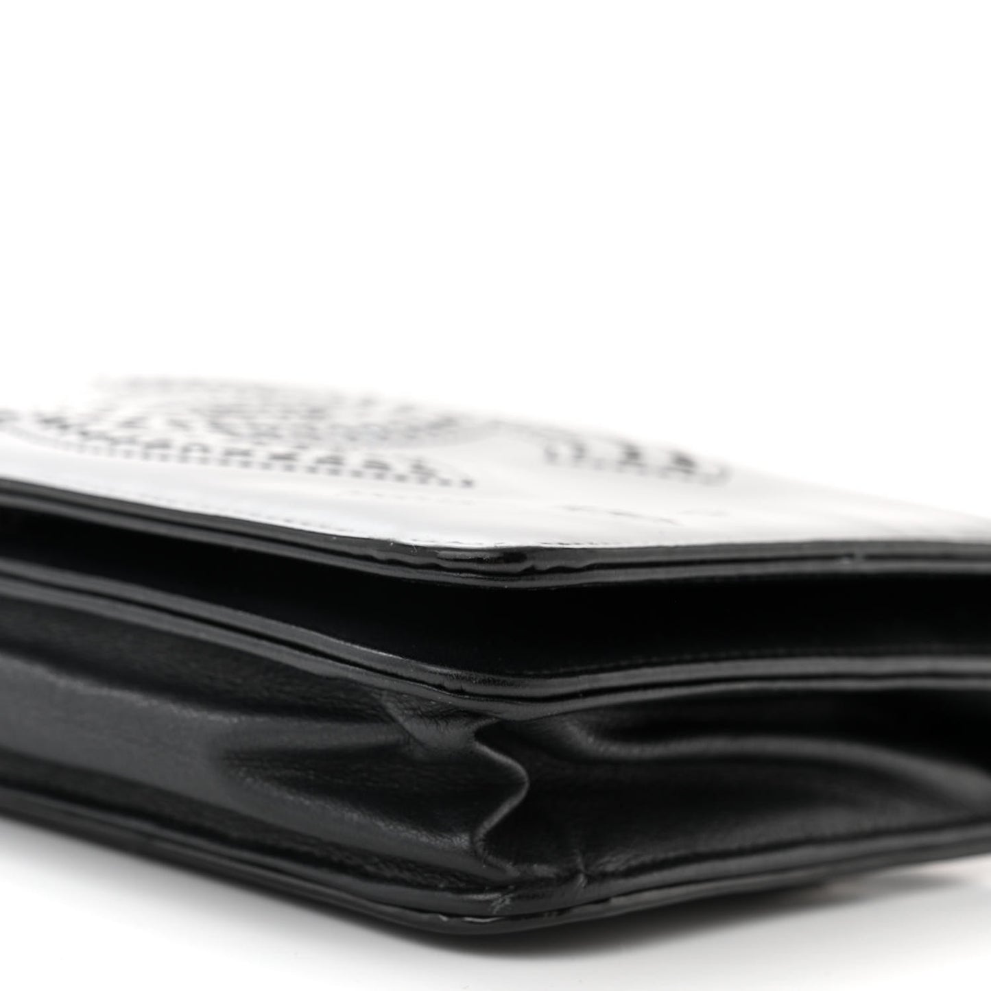 Patent Strass Wallet On Chain WOC Black