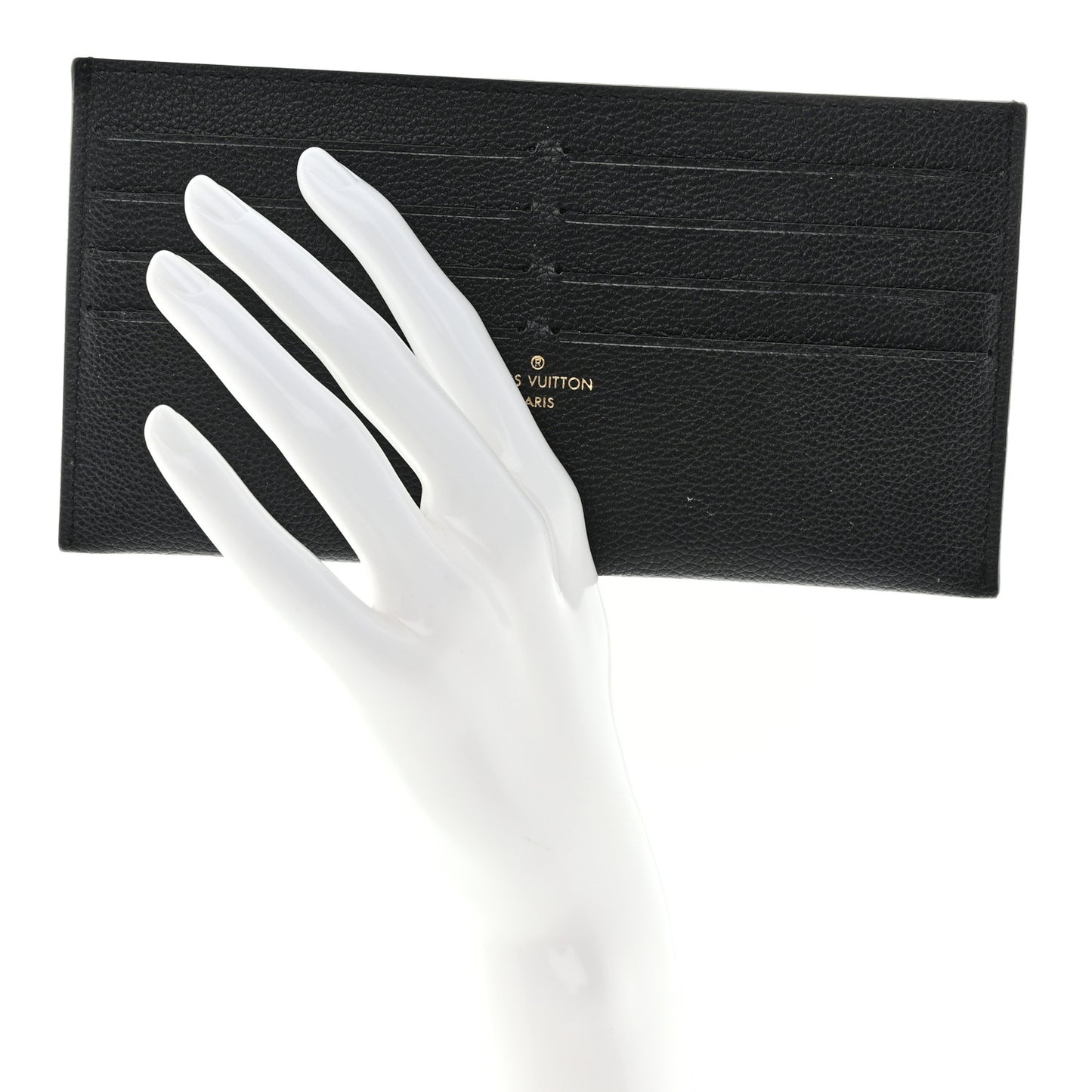 Calfskin Felicie Chain Wallet Card Holder Insert Black