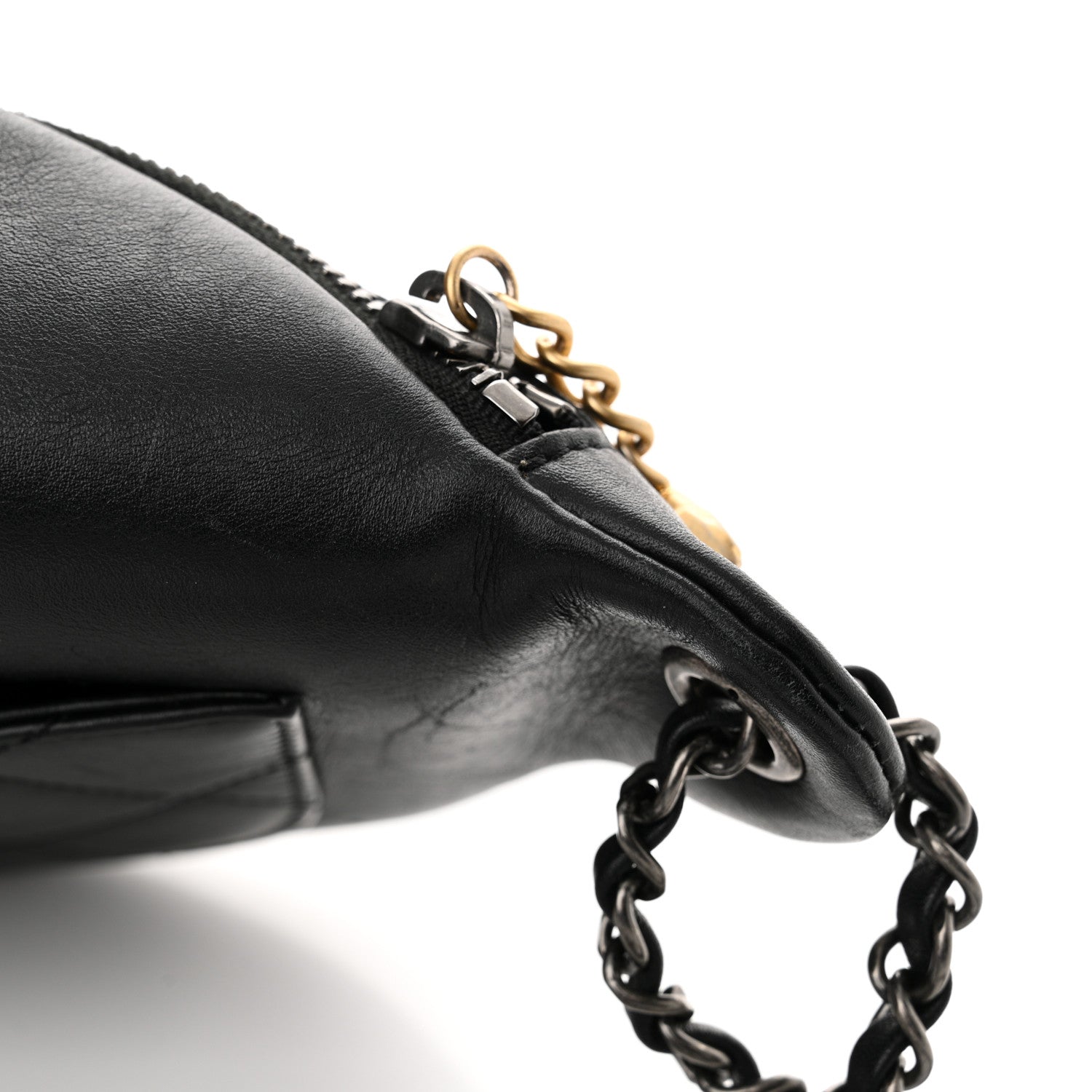 Chanel Calfskin Chain 20s Signe Waist Bag Black 15 of 15