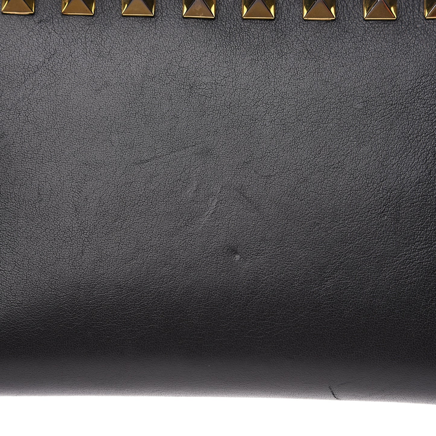 Calfskin Rockstud Zip Around Wallet Black