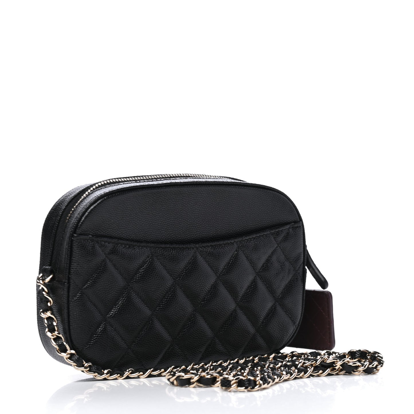 Caviar Quilted Vanity With Chain Black