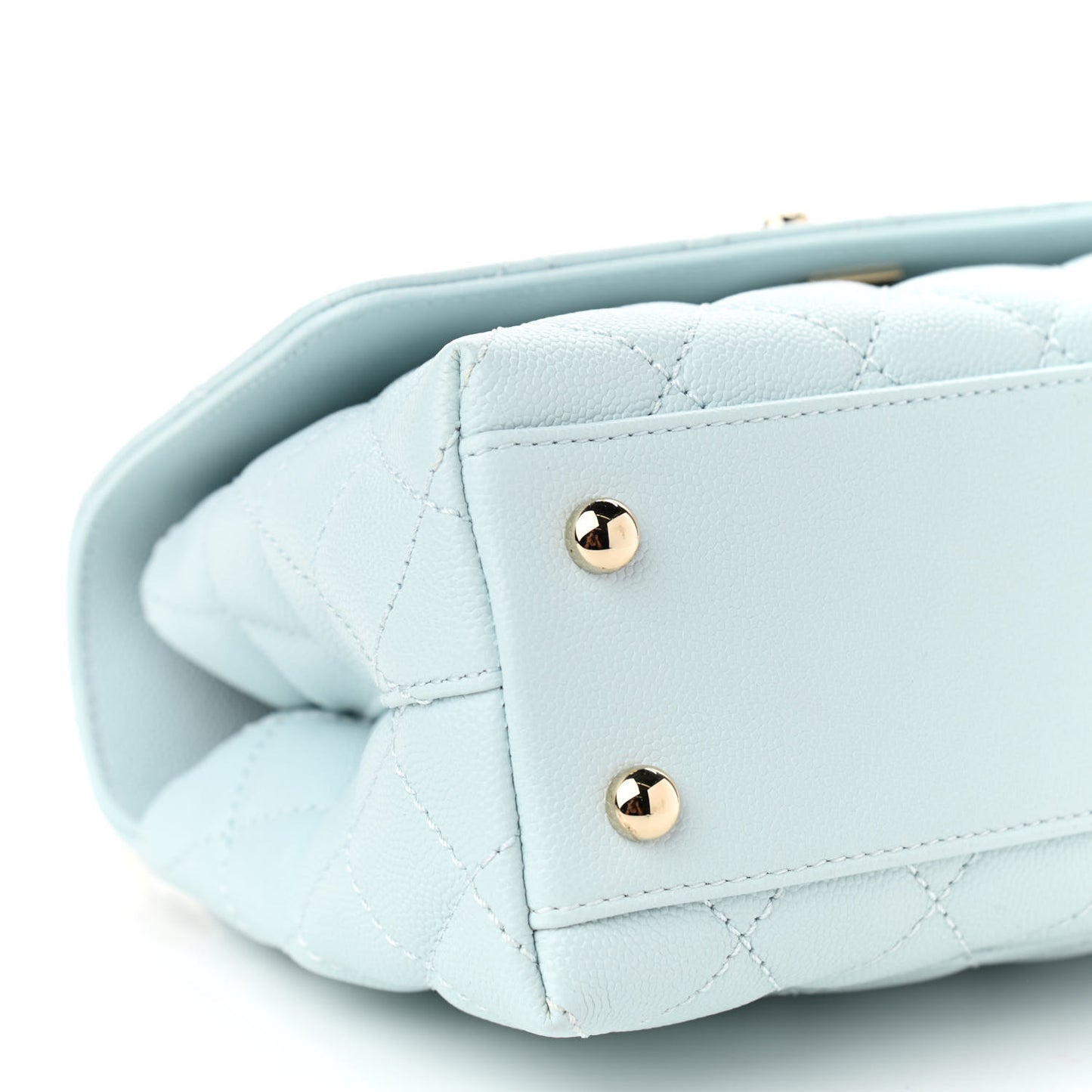 Caviar Quilted Mini Coco Handle Flap Light Blue
