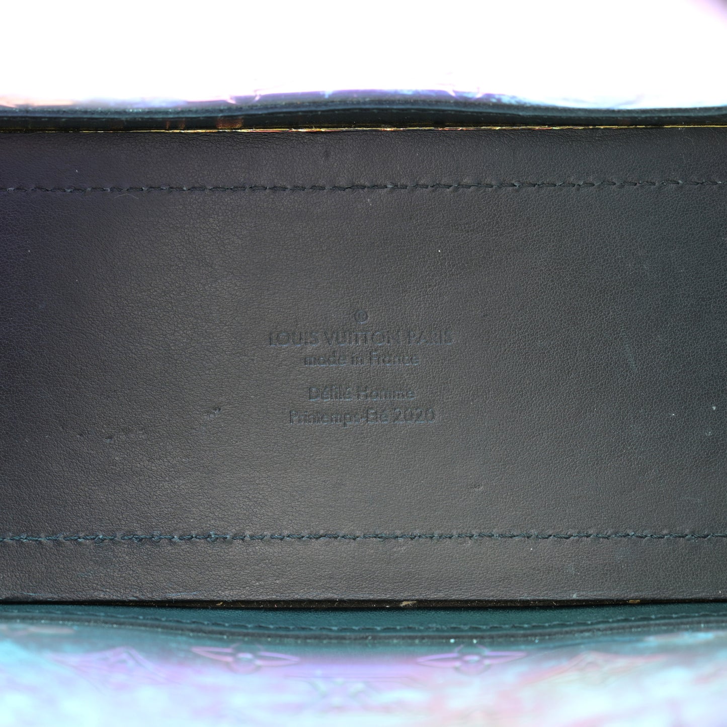Calfskin PVC Monogram Solar Ray Soft Trunk Iridescent Prism Black