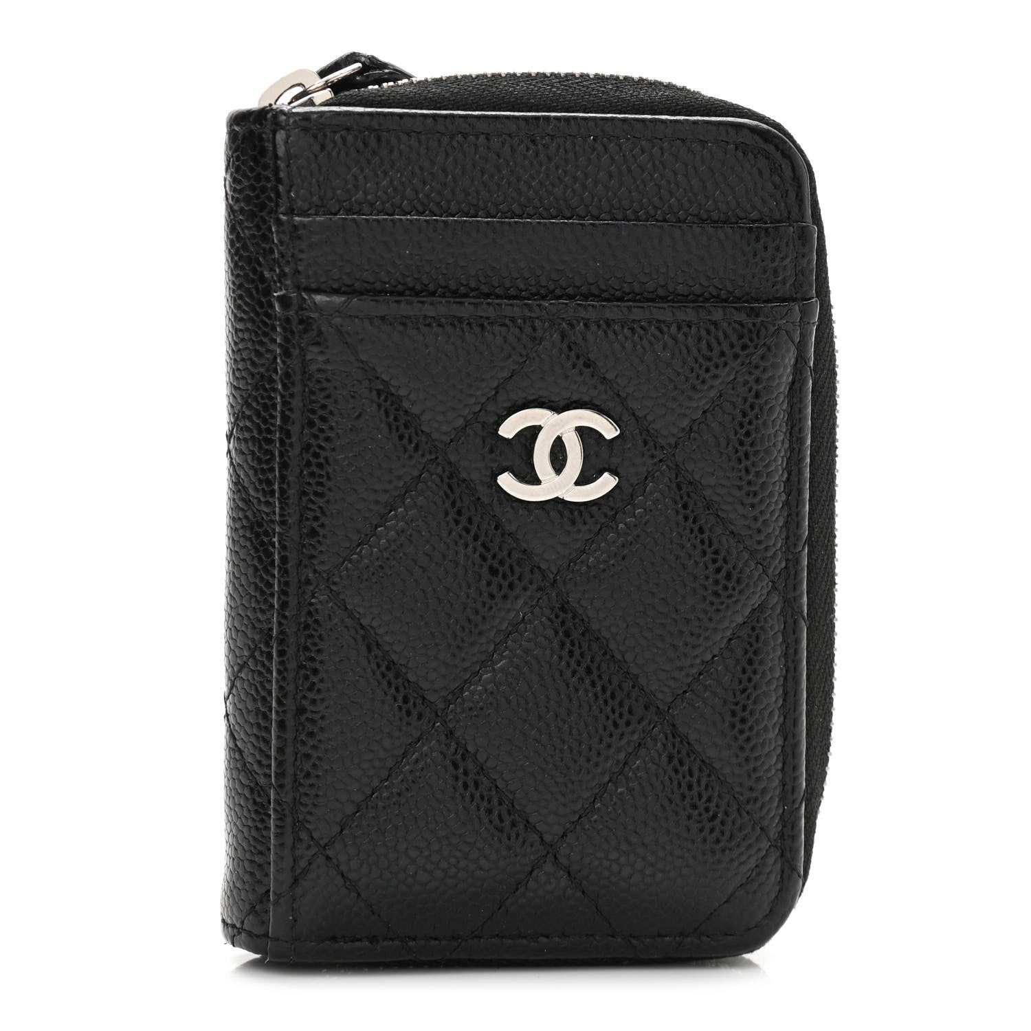 Chanel Caviar Quilted Zip Card Holder Black 1 of 7