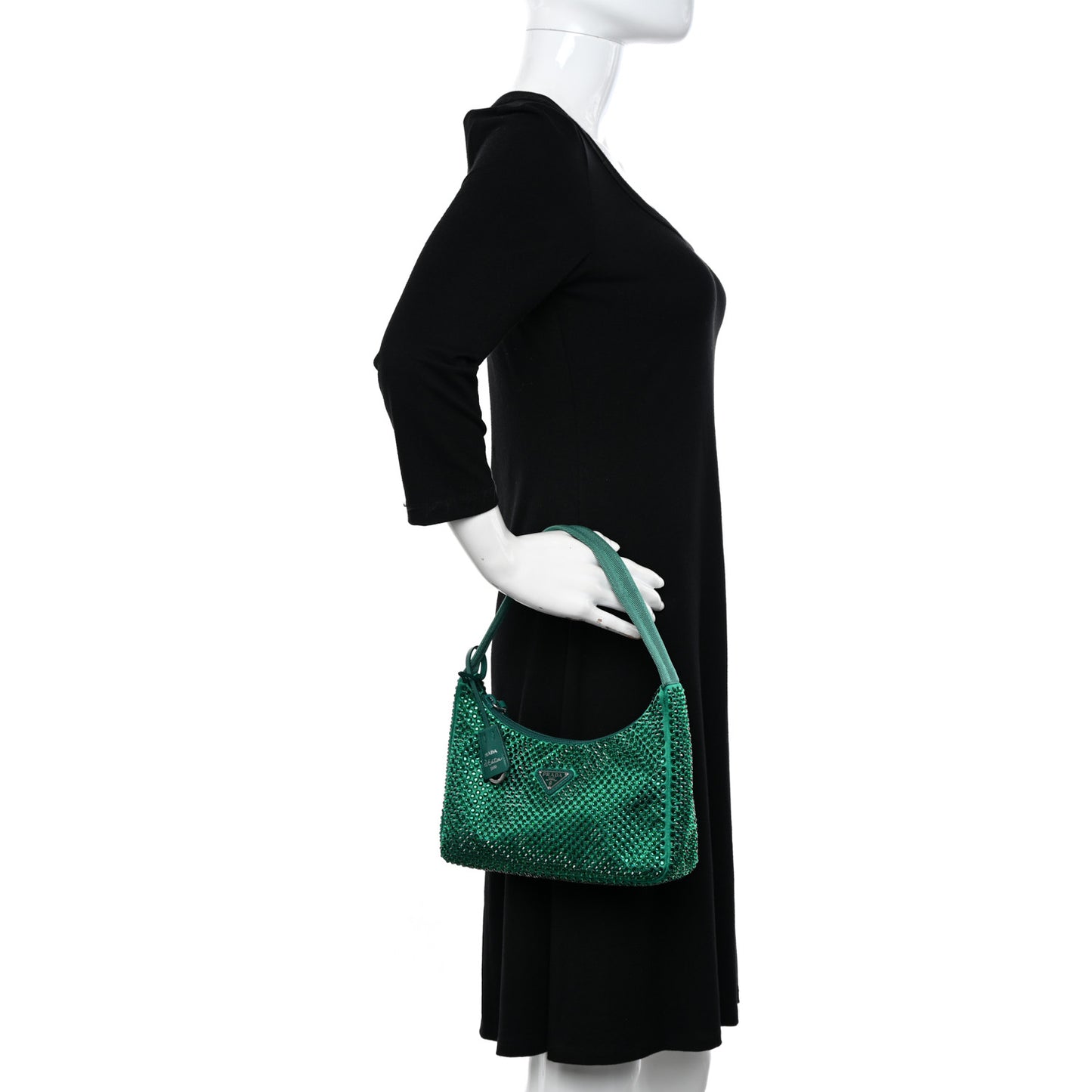Satin Crystal Mini Re-Edition 2000 Bag Mango