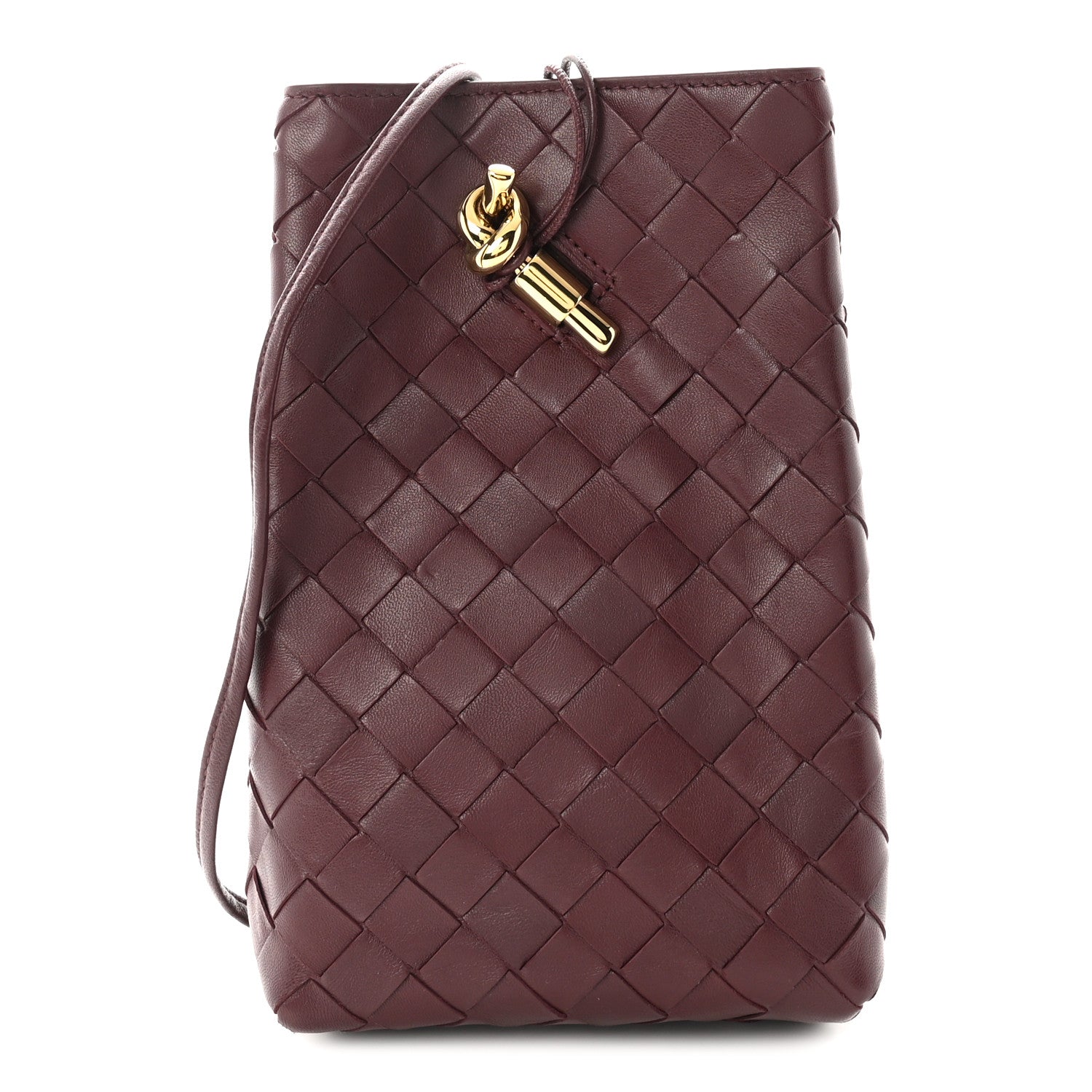 Bottega Veneta Nappa Intrecciato Andiamo Phone Pouch Barolo