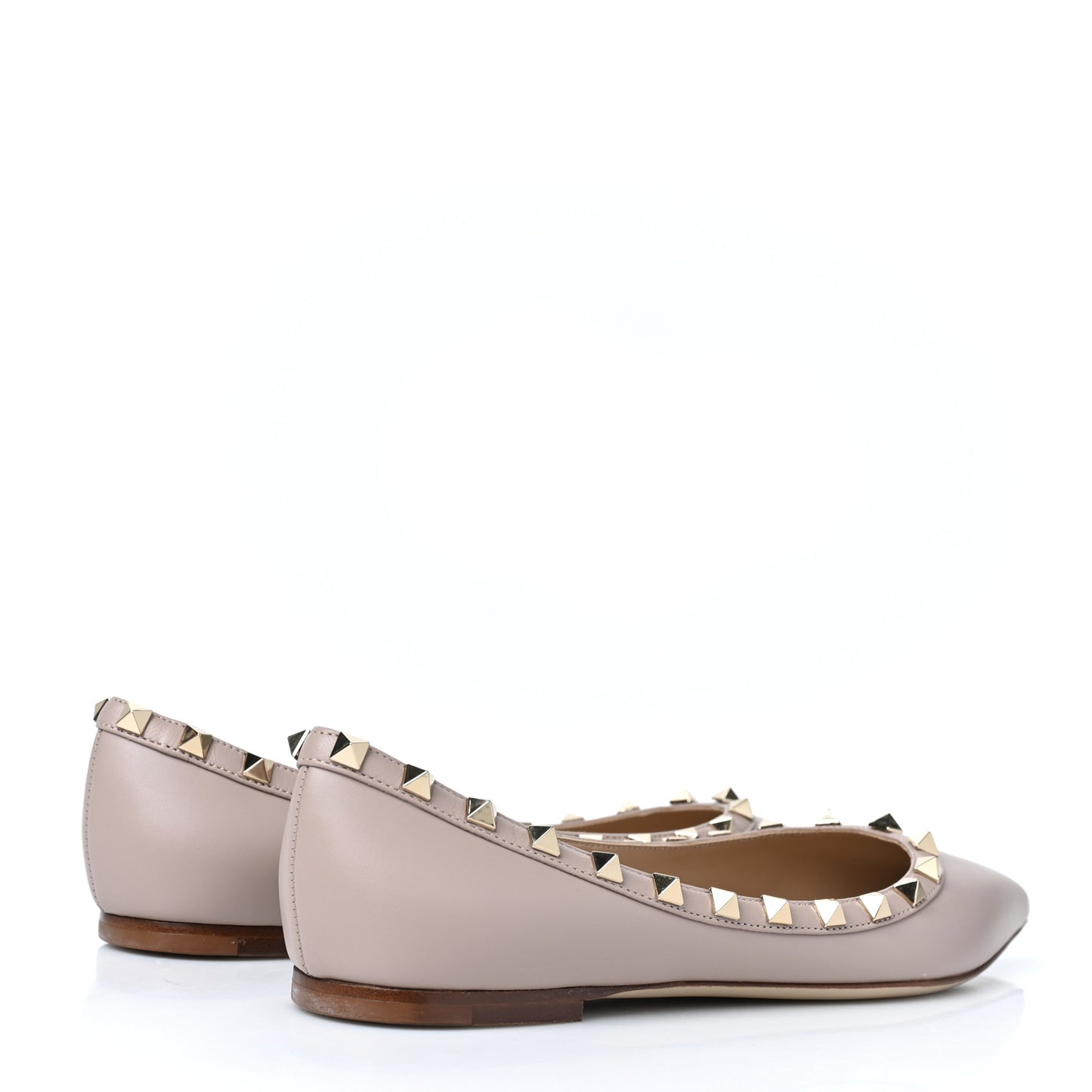Nappa Rockstud Ballerina Flats 38 Poudre