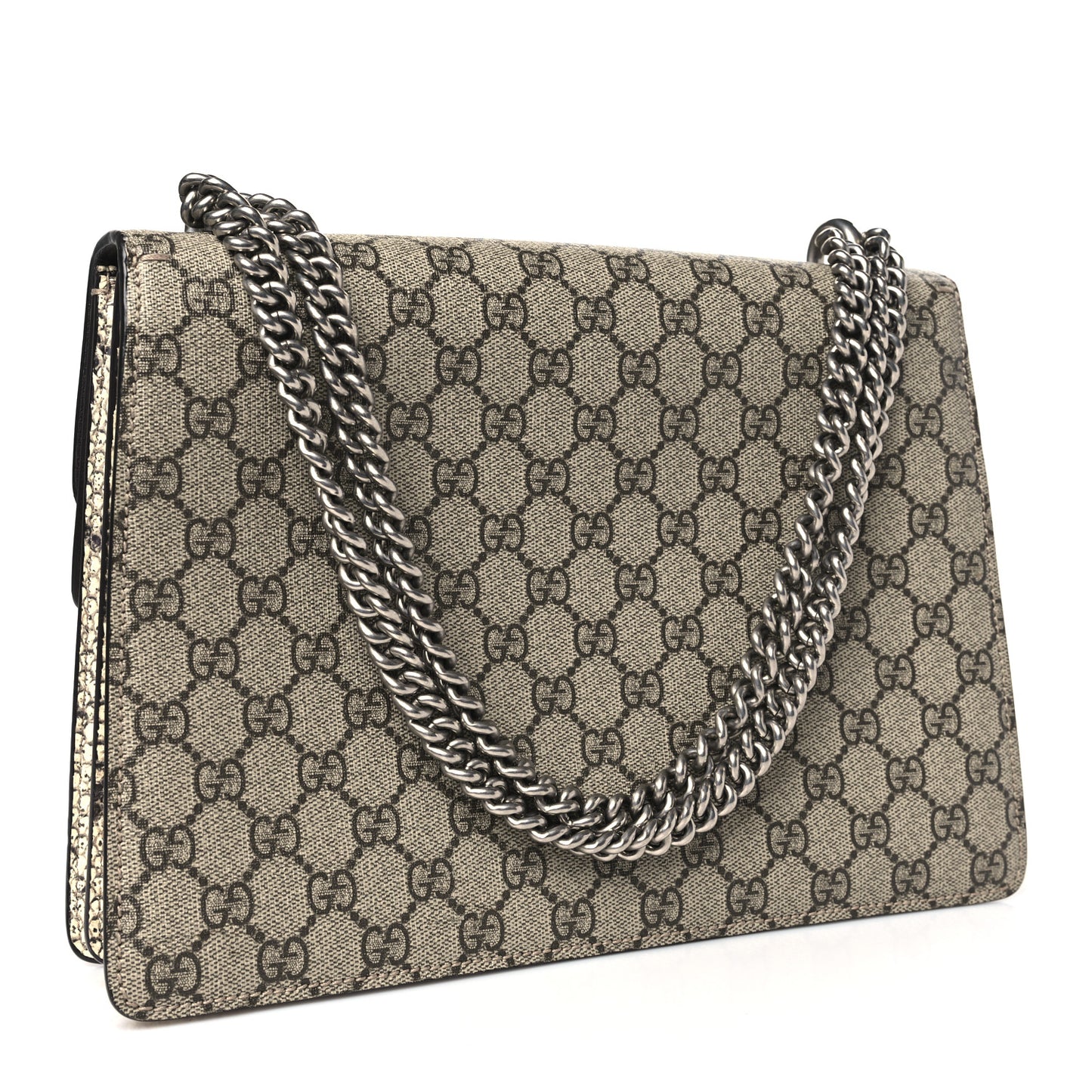 GG Supreme Monogram Snakeskin Crystal Embroidered Medium Dionysus Shoulder Bag