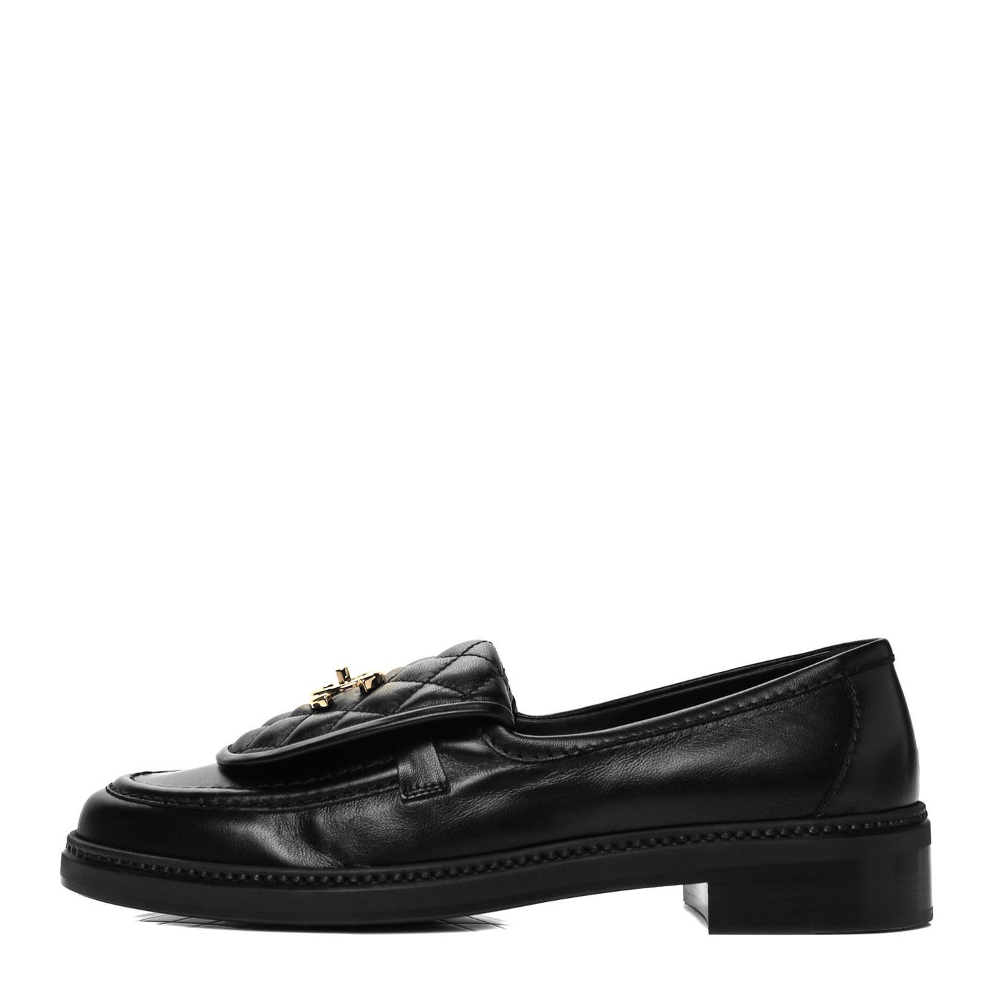 Lambskin Quilted CC Turnlock Loafers 39.5 Black