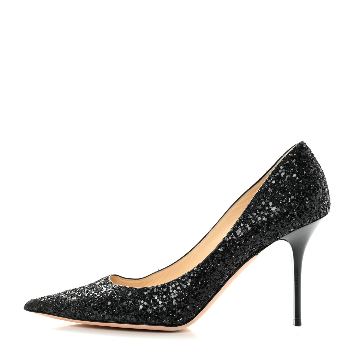 Coarse Glitter Pointy Toe Romy 85 Pumps 41 Black