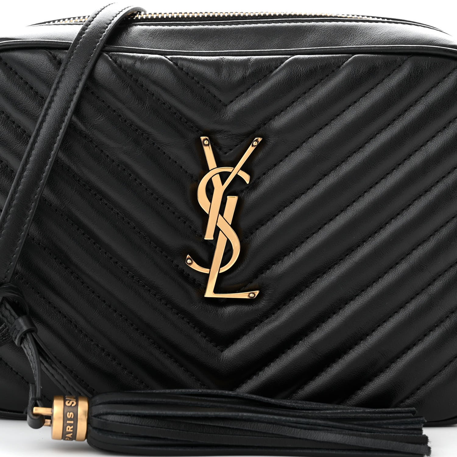 Saint Laurent Calfskin Matelasse Monogram Lou Camera Bag Black 8 of 11