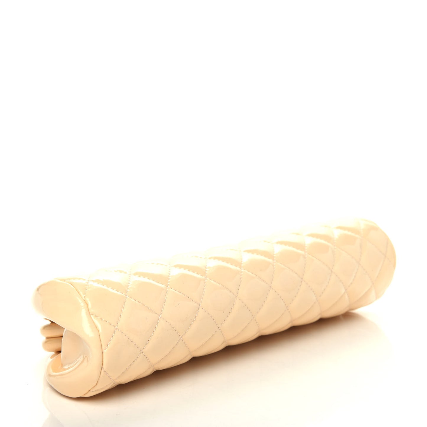 Patent Quilted Timeless Clutch Beige
