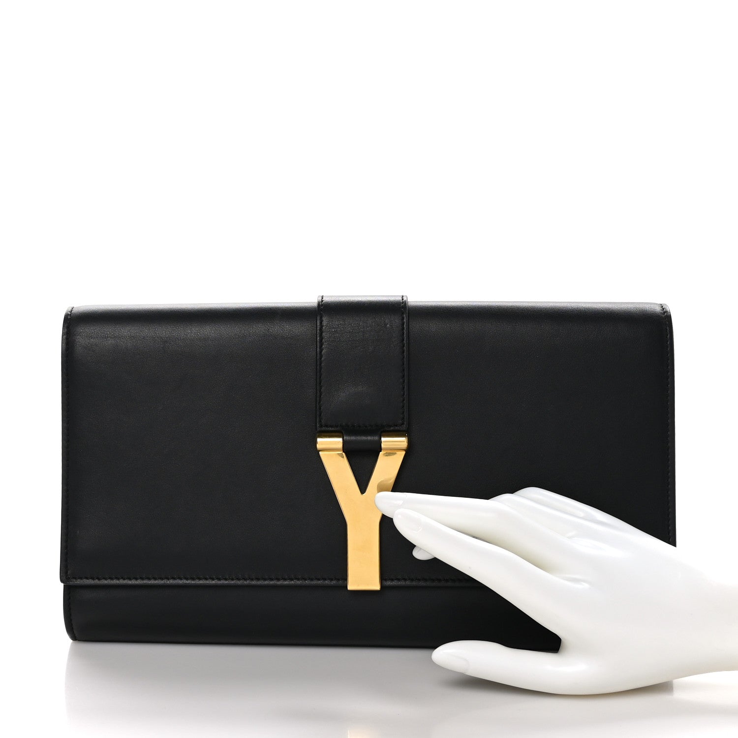 Saint Laurent SAINT LAURENT Calfskin Classic Y Ligne Clutch Black 2 of 11