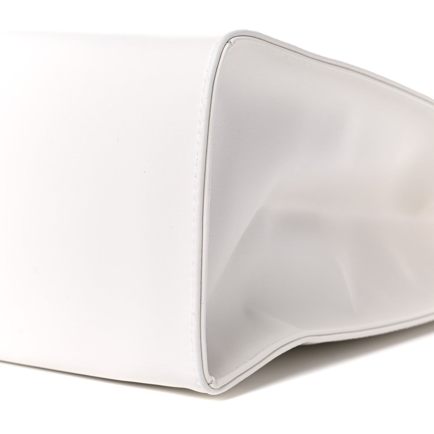 Vegan Leather Medium Shopping Bag White