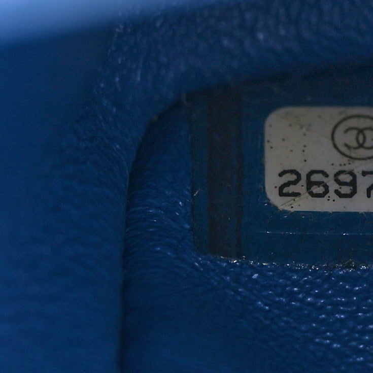 Lambskin Chevron Quilted Mini Rectangular Flap Blue