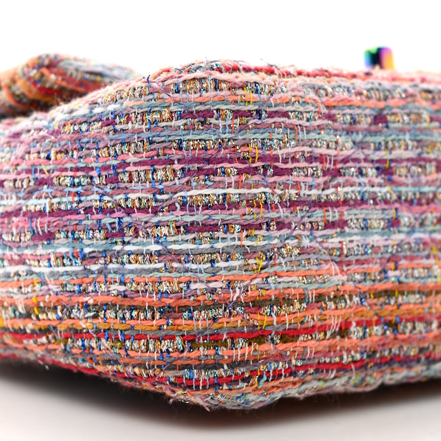 Tweed Quilted Mini Rectangular Flap Blue Pink Orange