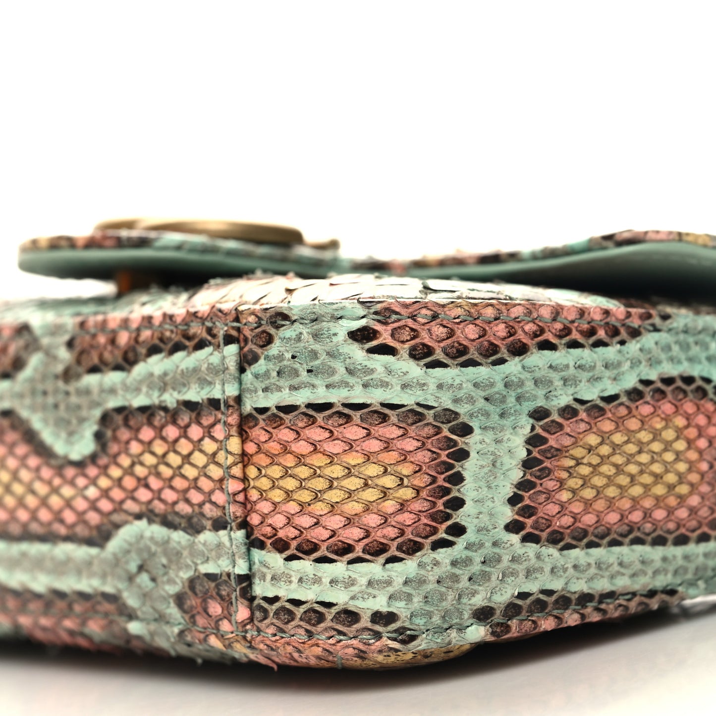 Snakeskin Matelasse GG Marmont Chain Belt Bag