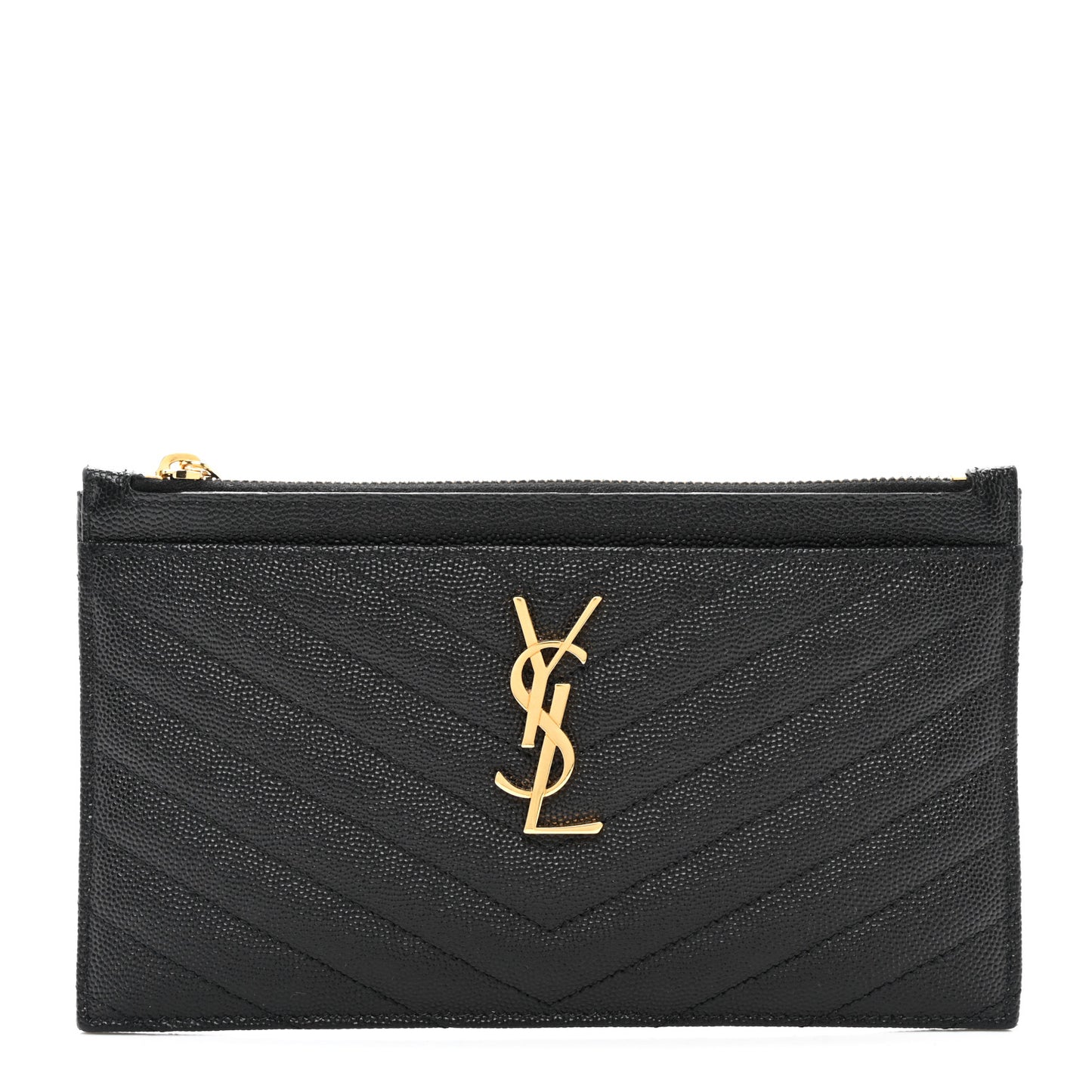 Grain De Poudre Chevron Monogram Bill Pouch Black