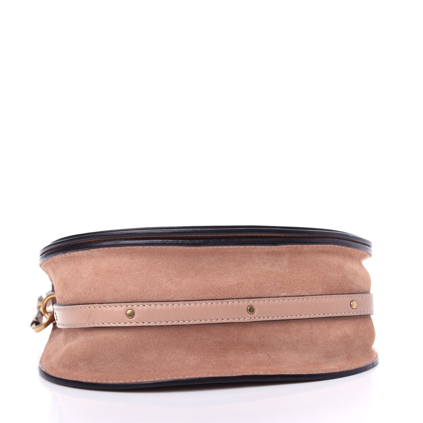 Calfskin Suede Medium Nile Bracelet Bag Biscotti Beige