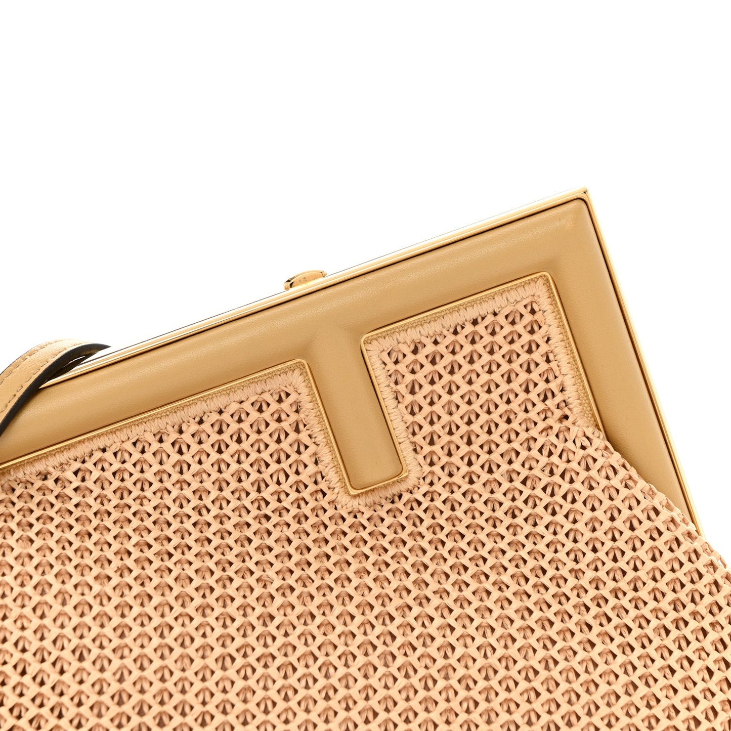 Raffia Nappa Macrame Small Fendi First Natural Sahara