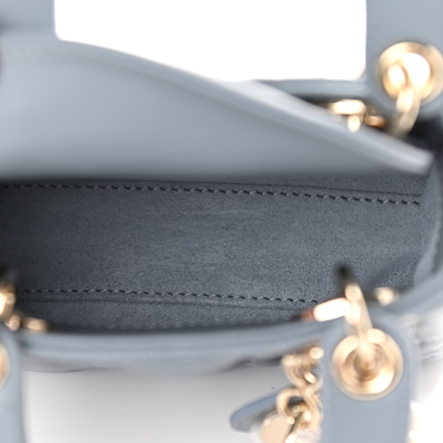 Lambskin Cannage Micro Lady Dior Cloud Blue