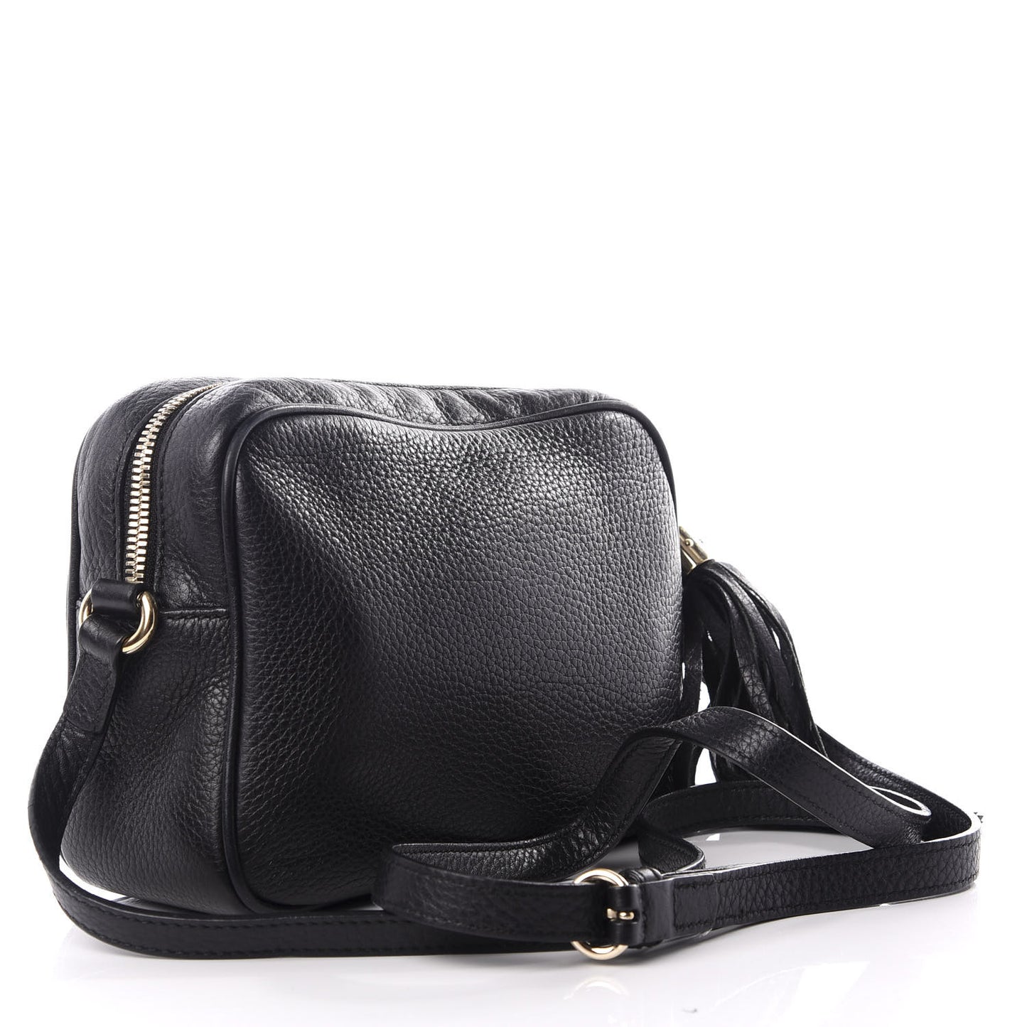 Pebbled Calfskin Small Soho Disco Bag Black