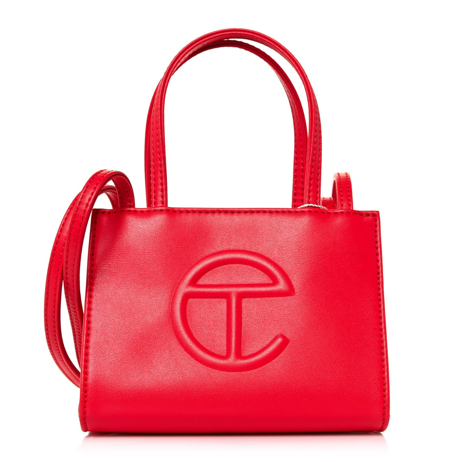 Telfar Vegan Leather Small Shopping Bag Red 1 of 11