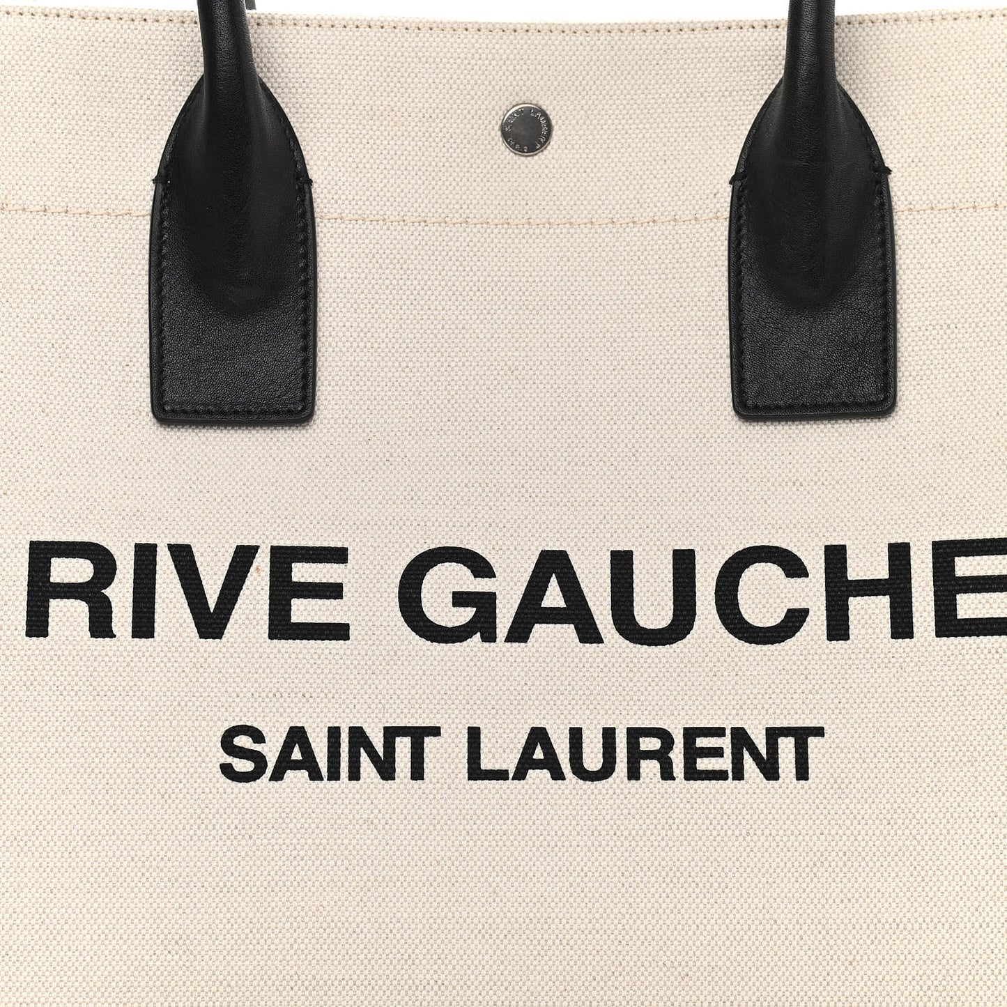Linen Calfskin Small Rive Gauche Tote Greggio Natural