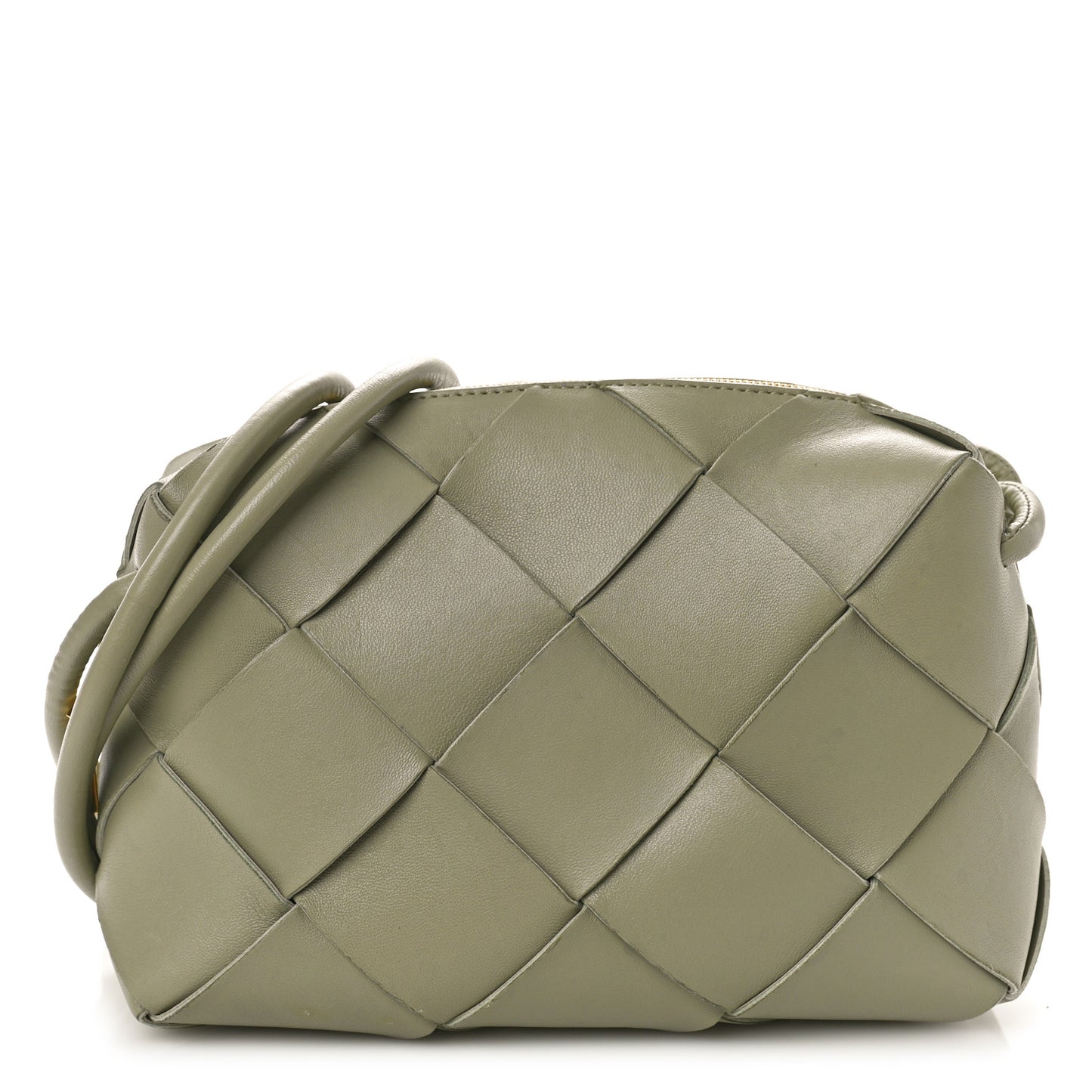 Lambskin Maxi Intreccio Small Cassette Camera Bag Travertine