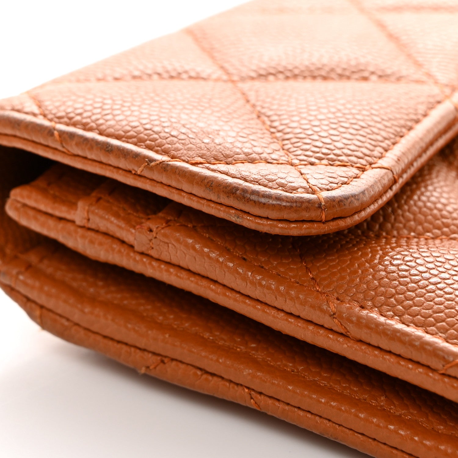 Chanel Caviar Quilted Large Gusset Flap Wallet Dark Beige 10 of 12