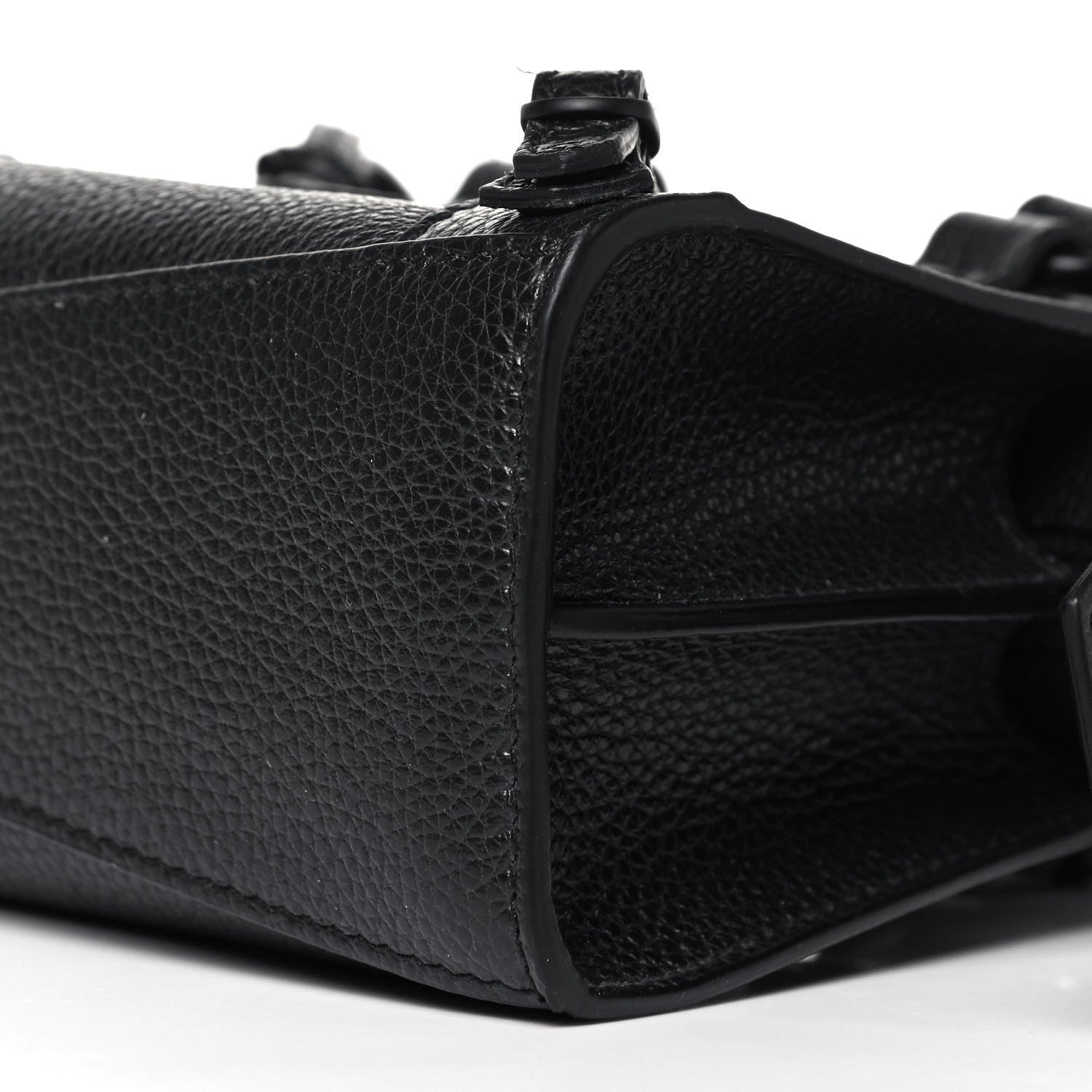 Balenciaga Grained Calfskin Neo Classic Black Hardware Nano City Crossbody Black 9 of 9