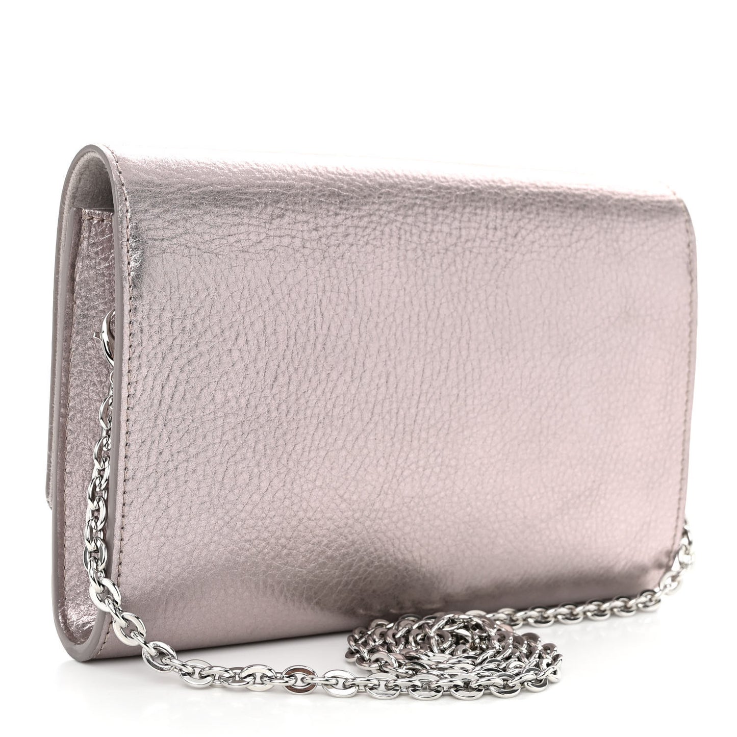 Metallic Grained Calfskin Louise Clutch GM NM