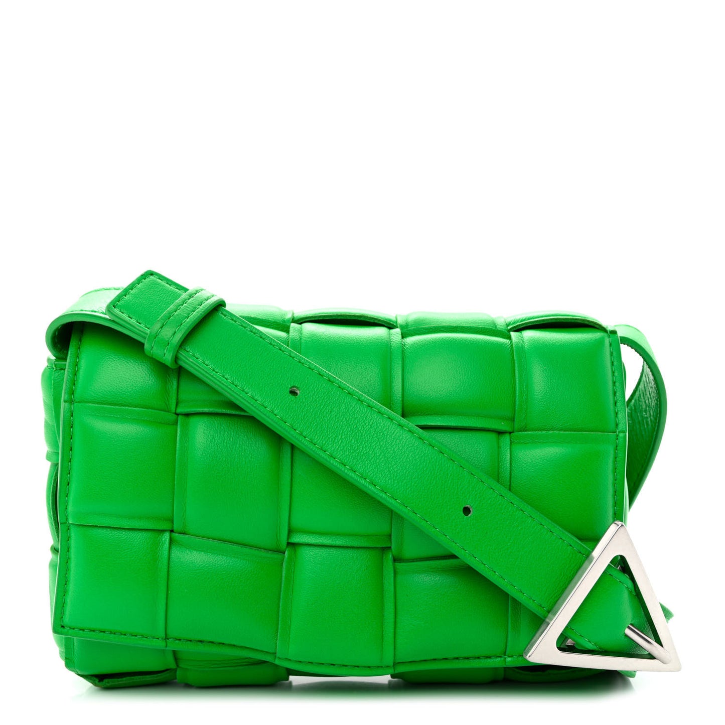 Nappa Maxi Intreccio Padded Cassette Crossbody Bag Parakeet