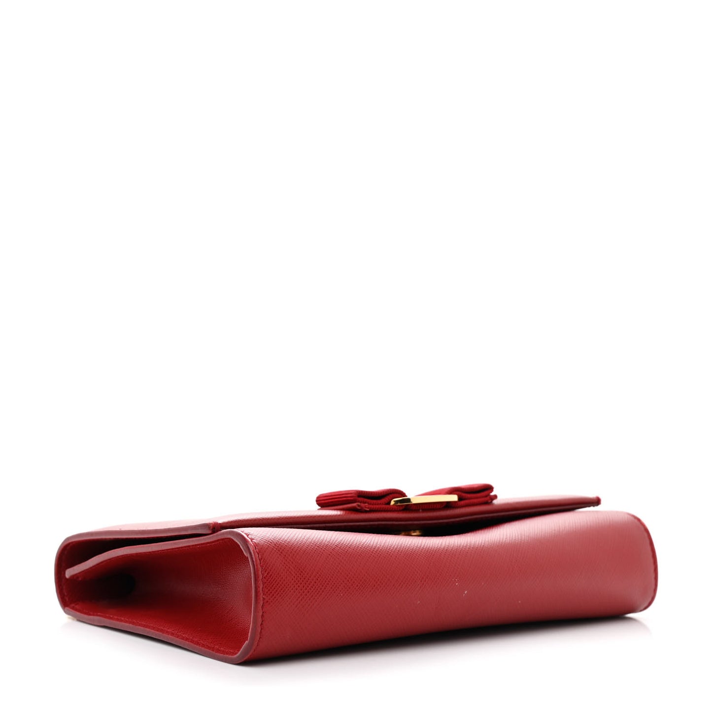 Hammered Calfskin Mini Miss Vara Bow Chain Bag Rosso