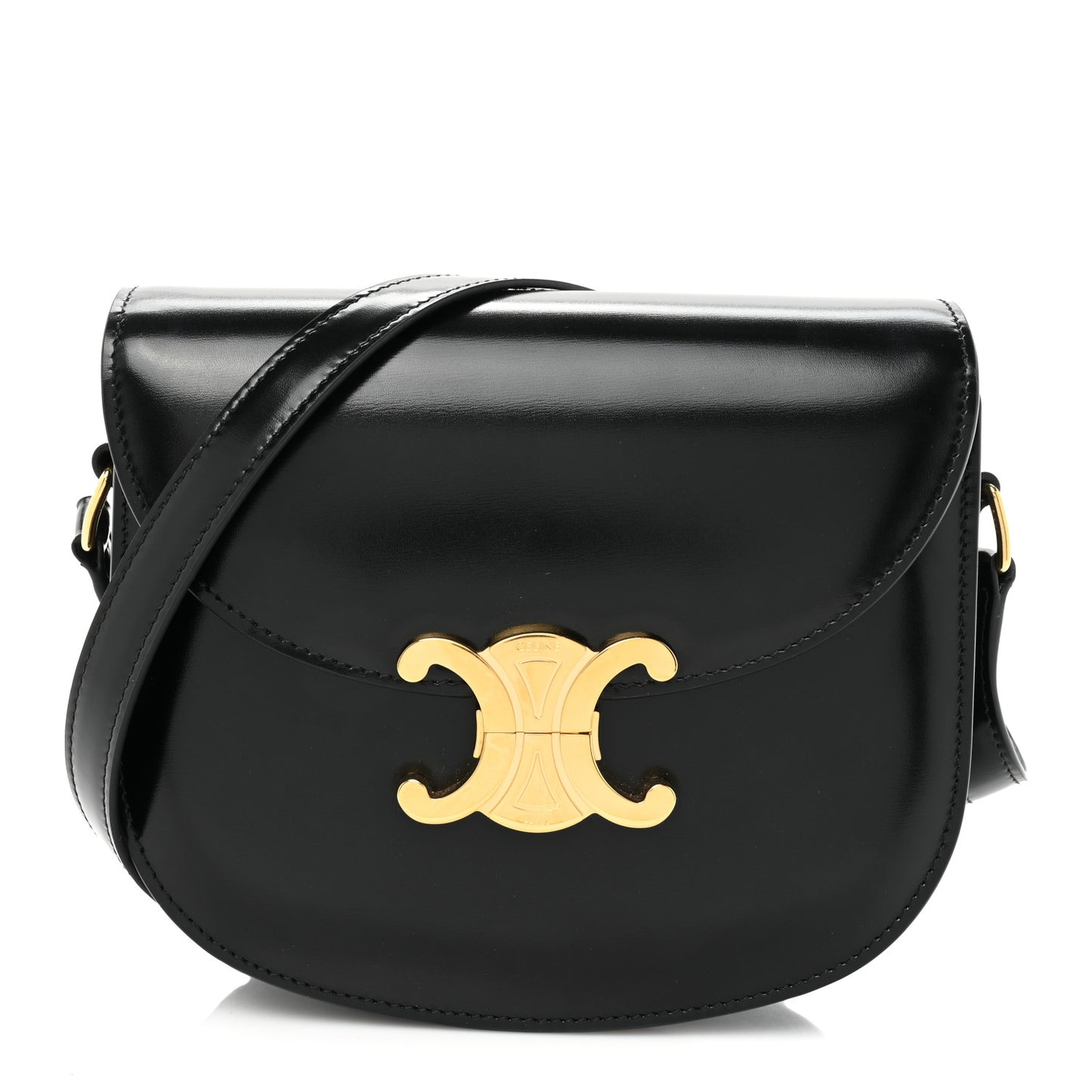 Shiny Calfskin Teen Besace Black