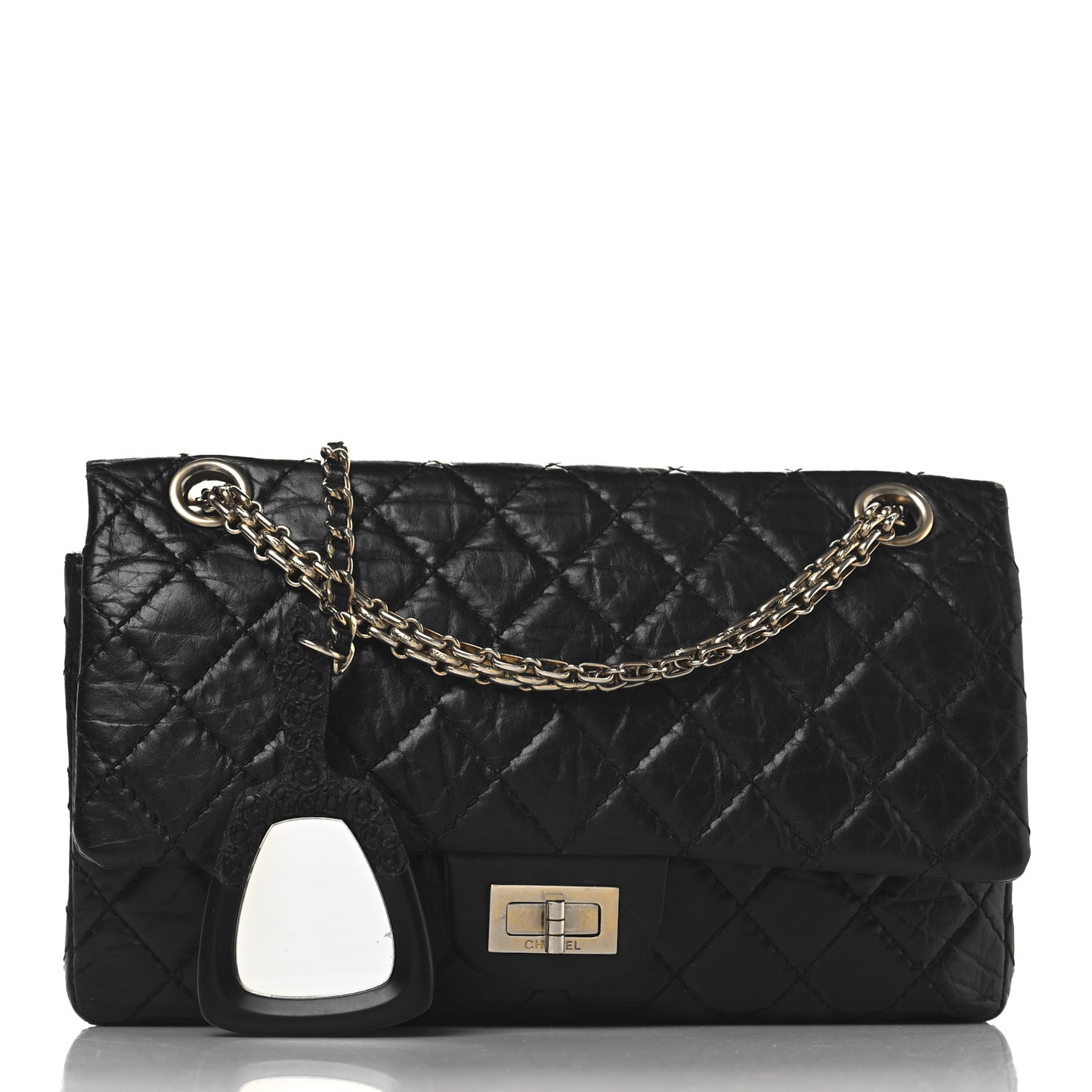 Aged Calfskin Quilted 2.55 Reissue 225 Flap Black