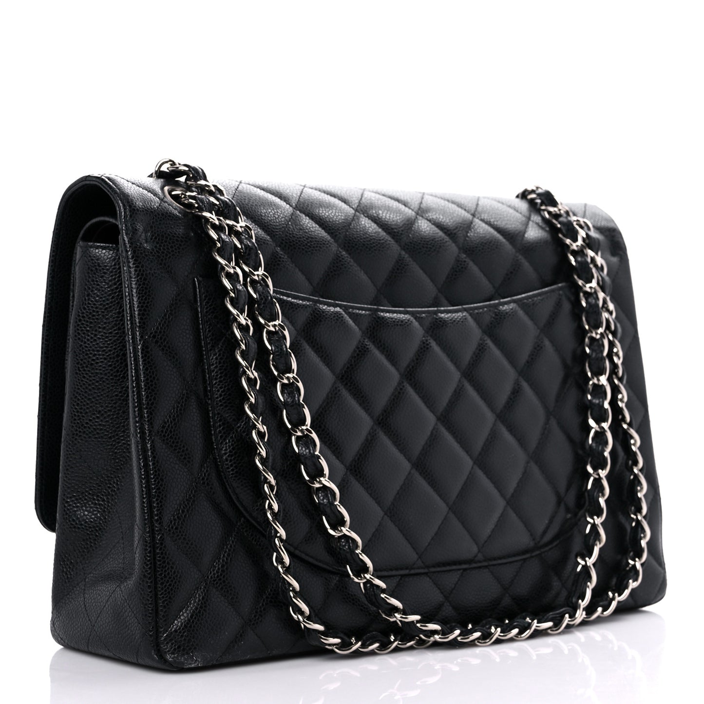 Caviar Quilted Maxi Double Flap Black
