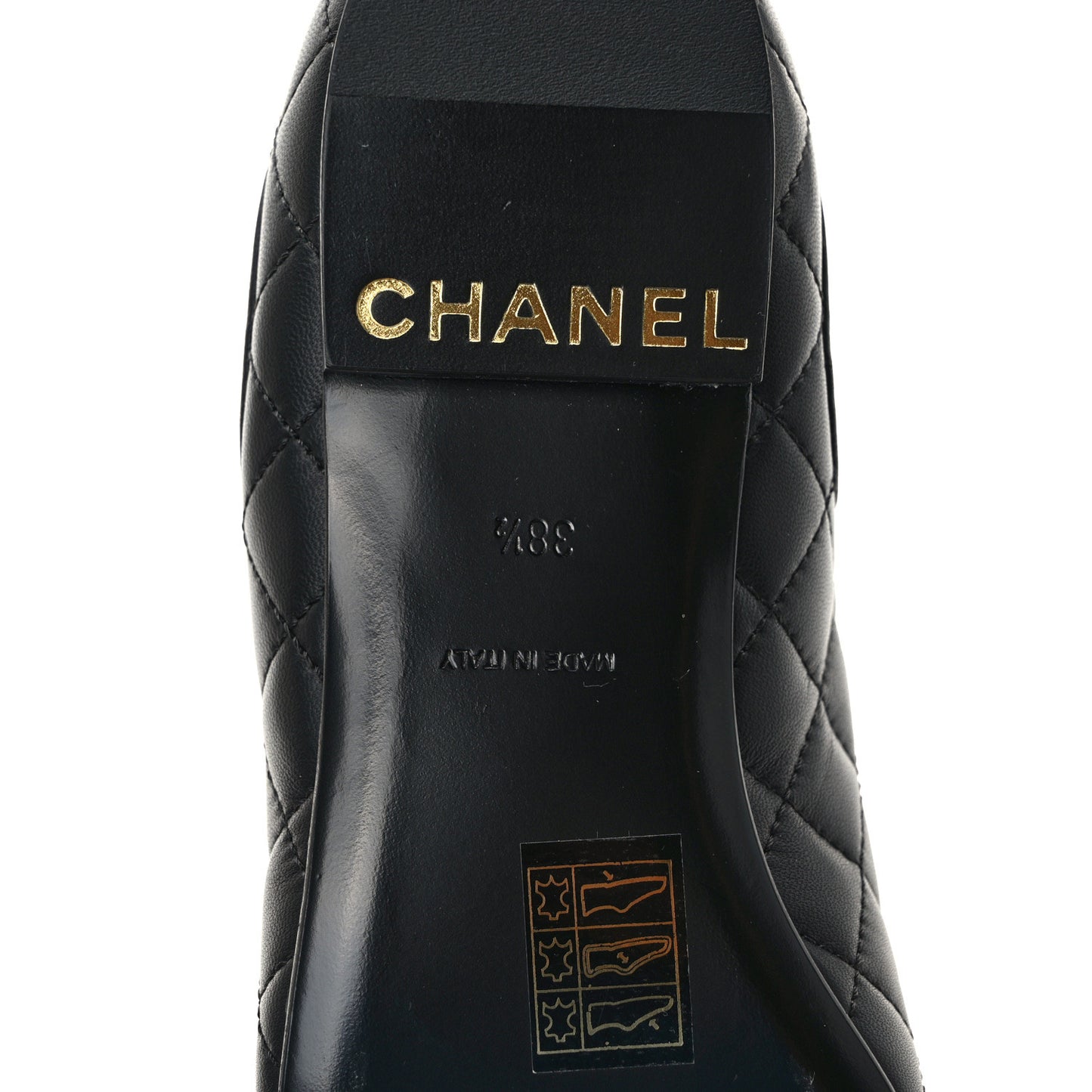 Lambskin Patent Chain Cap Toe Quilted Short Boots 38.5 Black