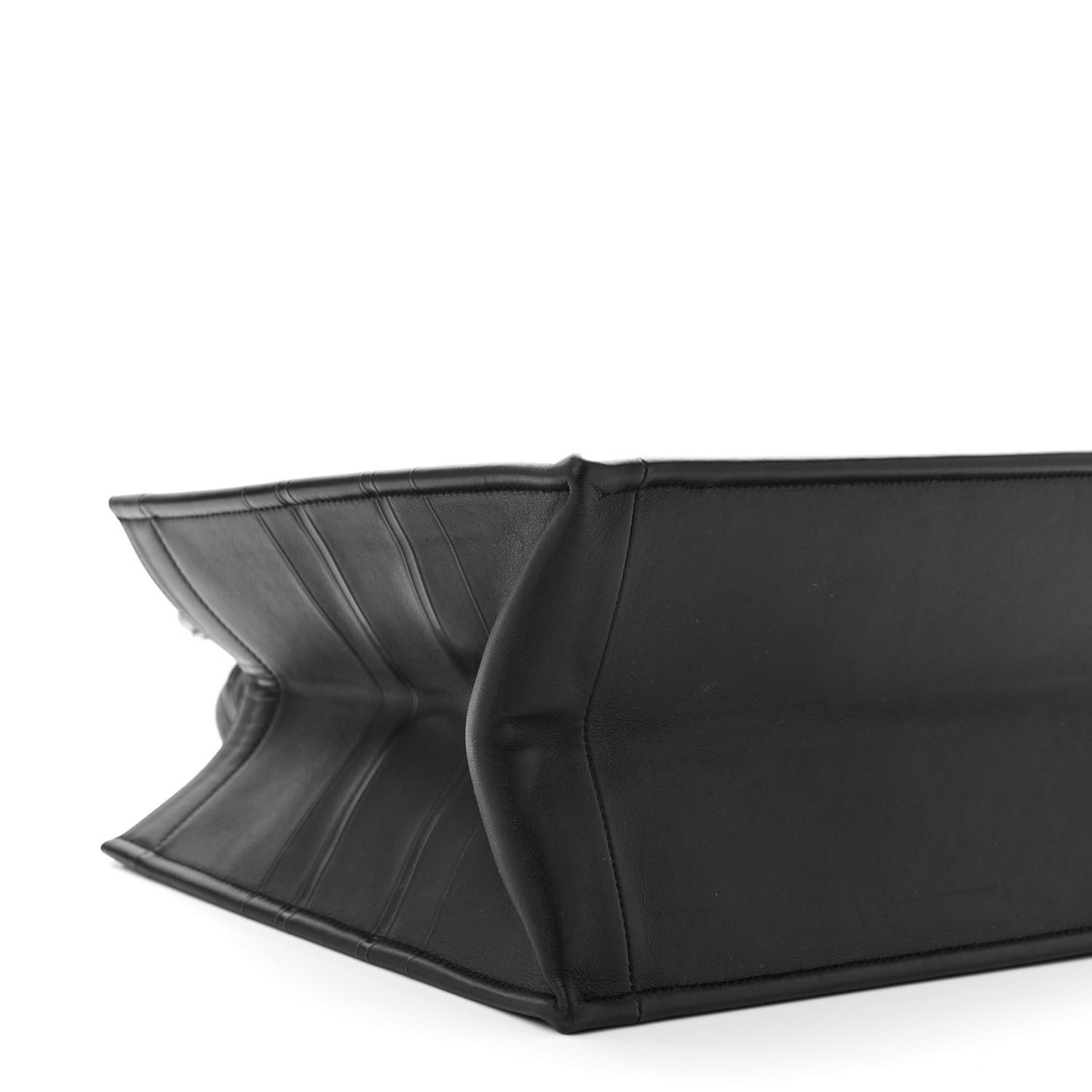 Calfskin Embossed Medium Book Tote Black