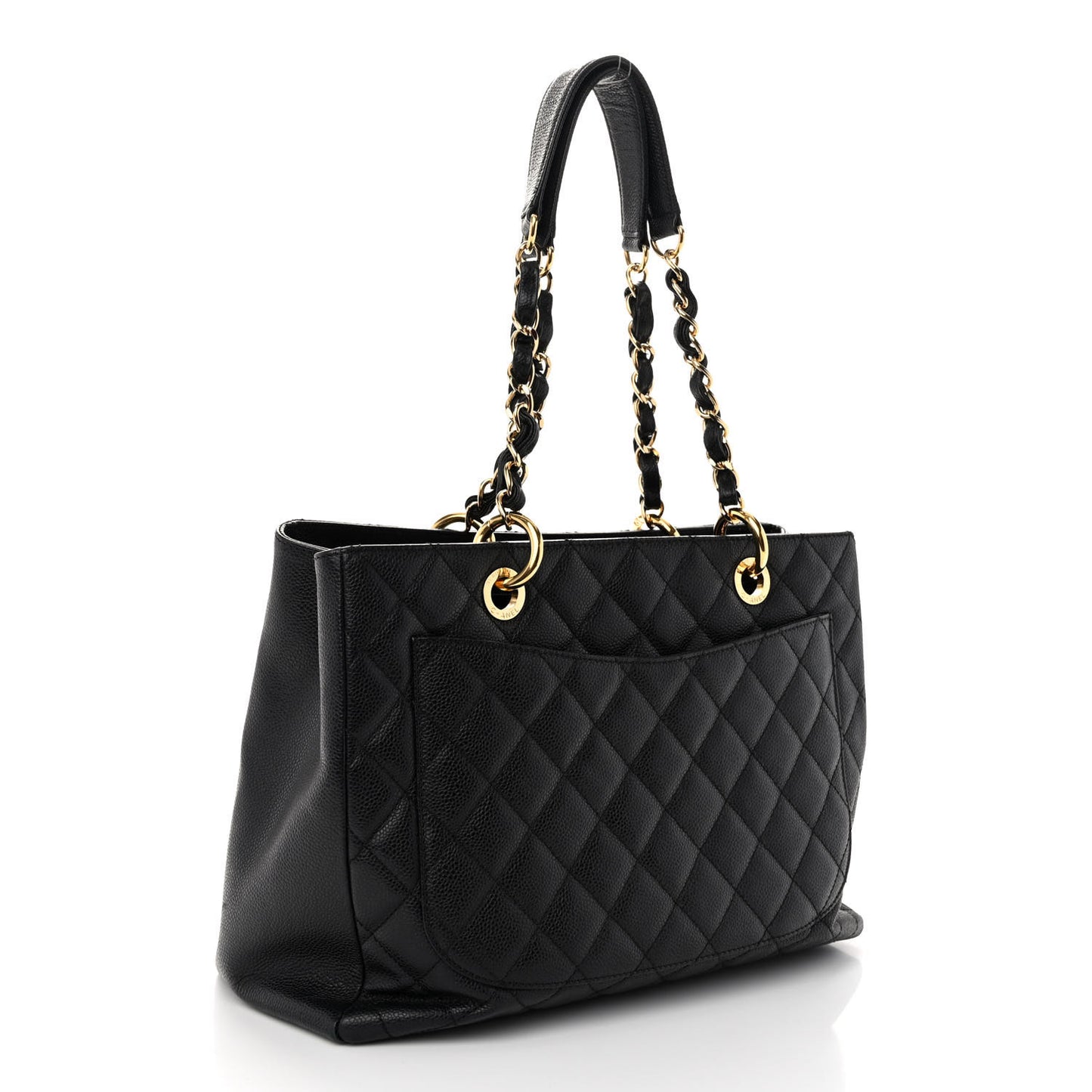 Caviar Quilted Grand Shopping Tote GST Black