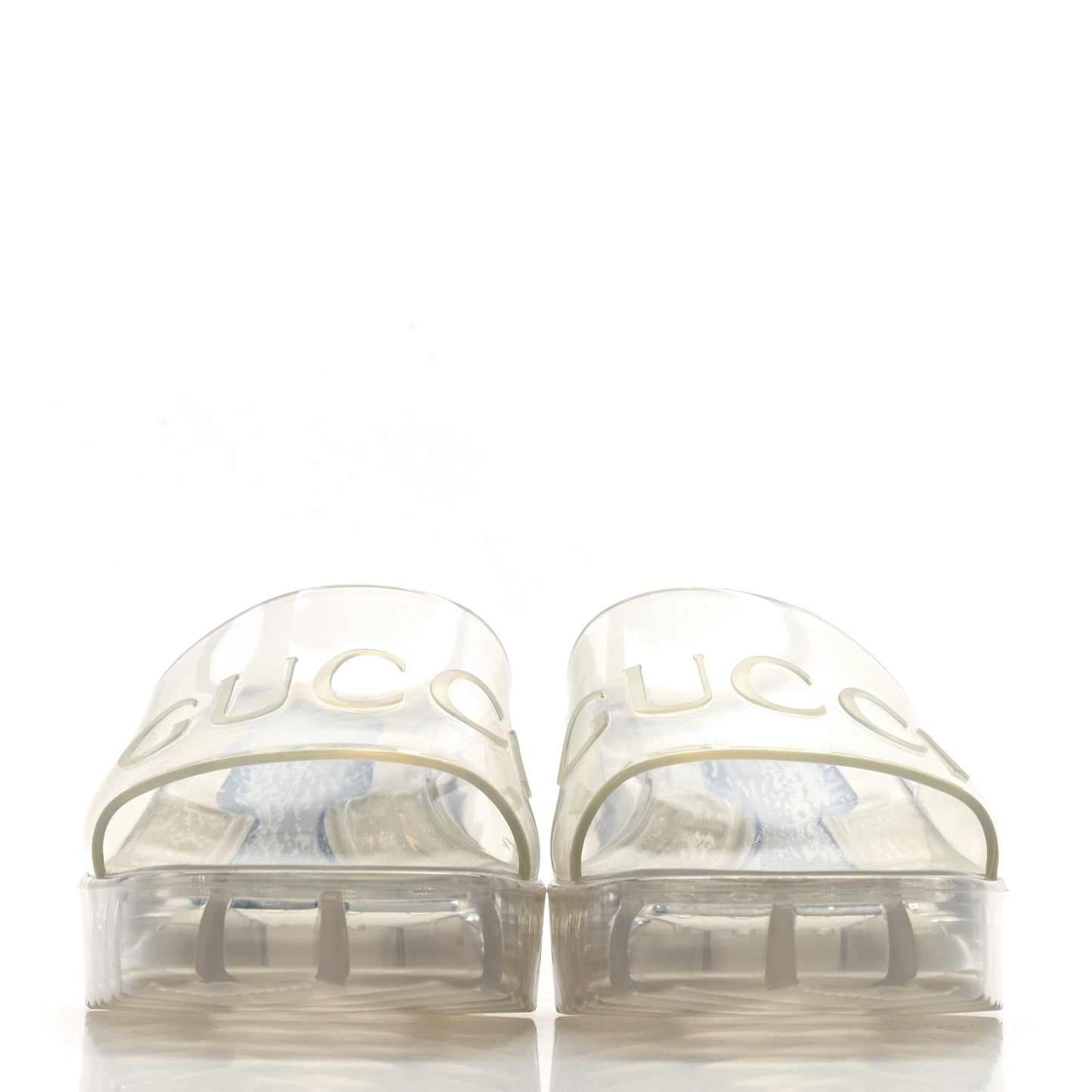 Rubber Gucci Logo Womens Platform 20/60mm Slide Sandals 40 Transparent