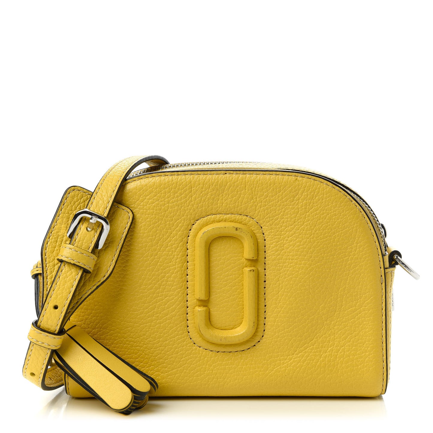 Calfskin Shutter Camera Crossbody Bag Sunshine Yellow