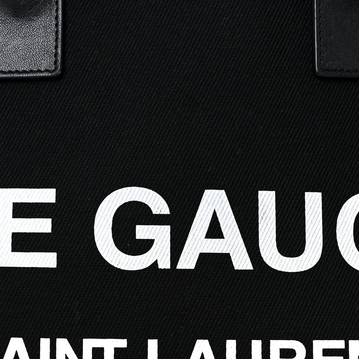 Linen Calfskin Rive Gauche Tote Black