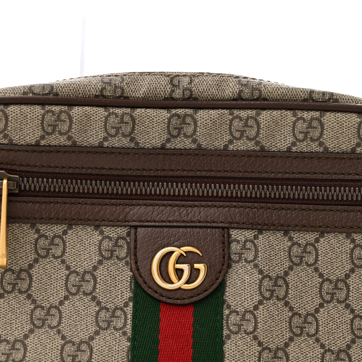 Soft GG Supreme Monogram Medium Ophidia Belt Bag Dark Brown